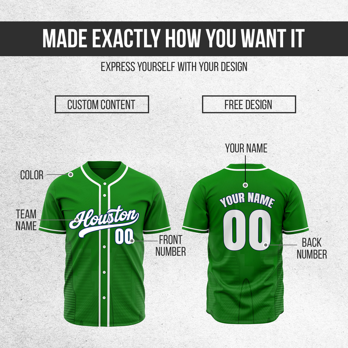 Custom City Pulse Green Baseball Sports Jersey Personalized Uniform with Name & Number