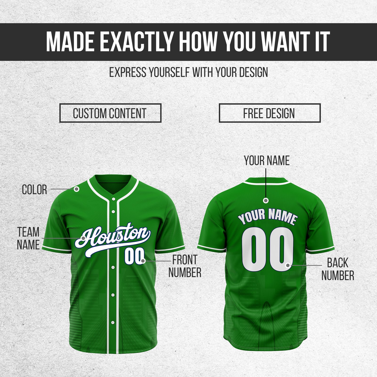 Custom City Pulse Green Baseball Sports Jersey Personalized Uniform with Name & Number