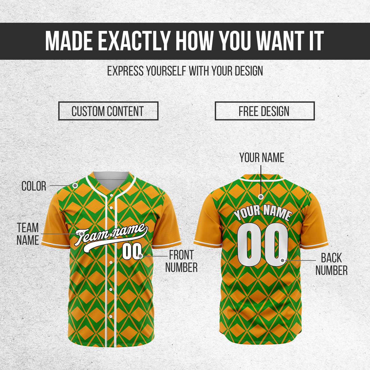 Custom Rhombus Blaze Orange Sports Jersey Personalized Uniform with Name & Number
