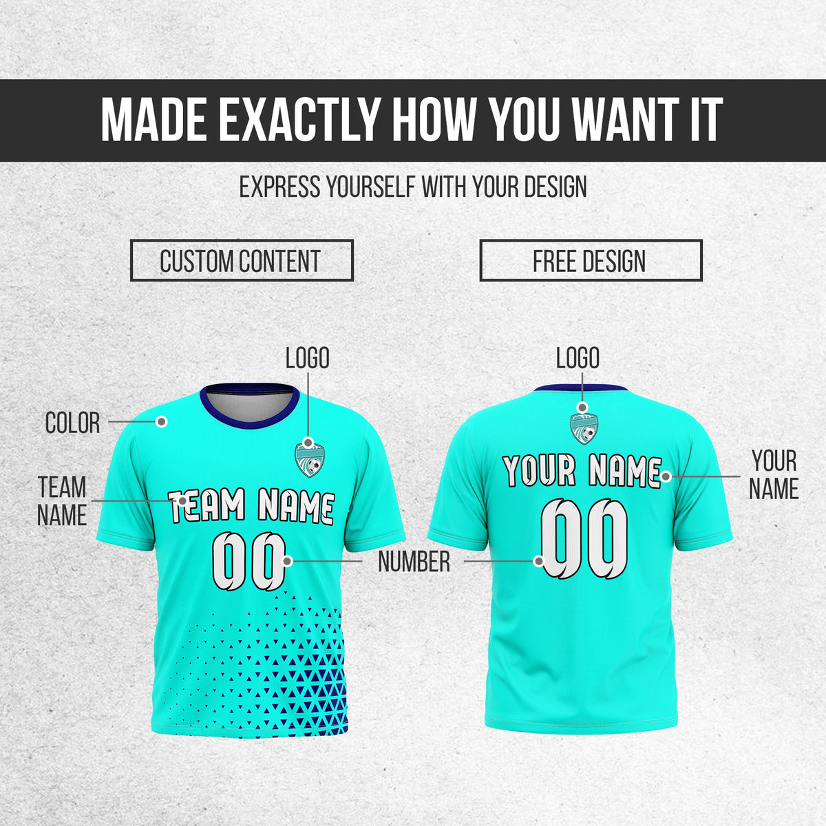 Custom Soccer R Side Pattern D3 Tri-Edge Sports Tops Jersey