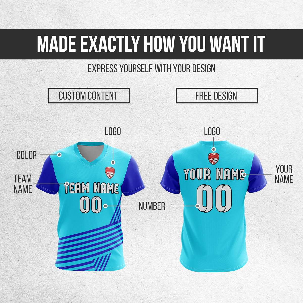 Custom V-Neck Side Pattern D4 Rapid Line Soccer Sport Tops Jersey