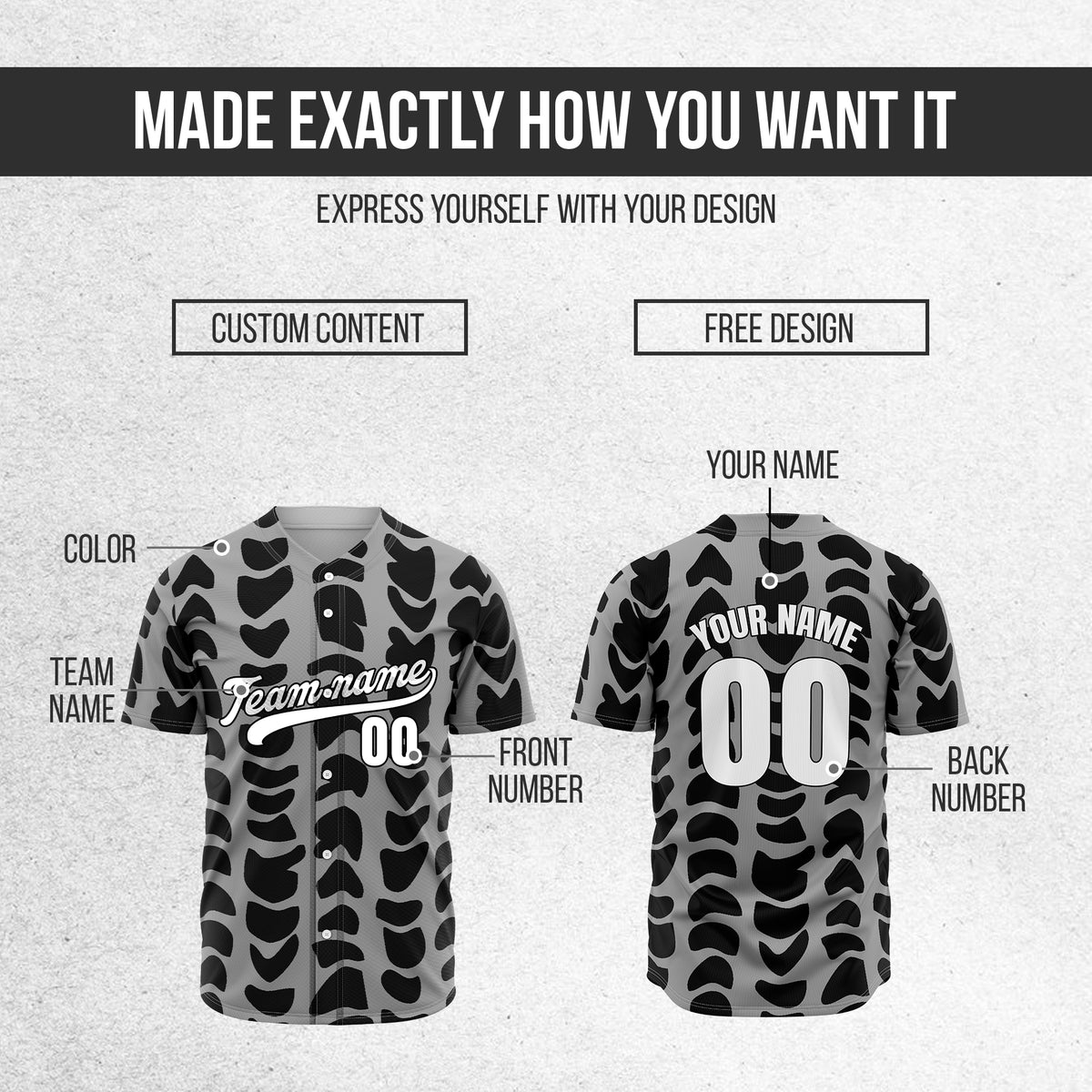 Custom Hawaii Waves Grey Baseball Sports Jersey Personalized Uniform with Name & Number