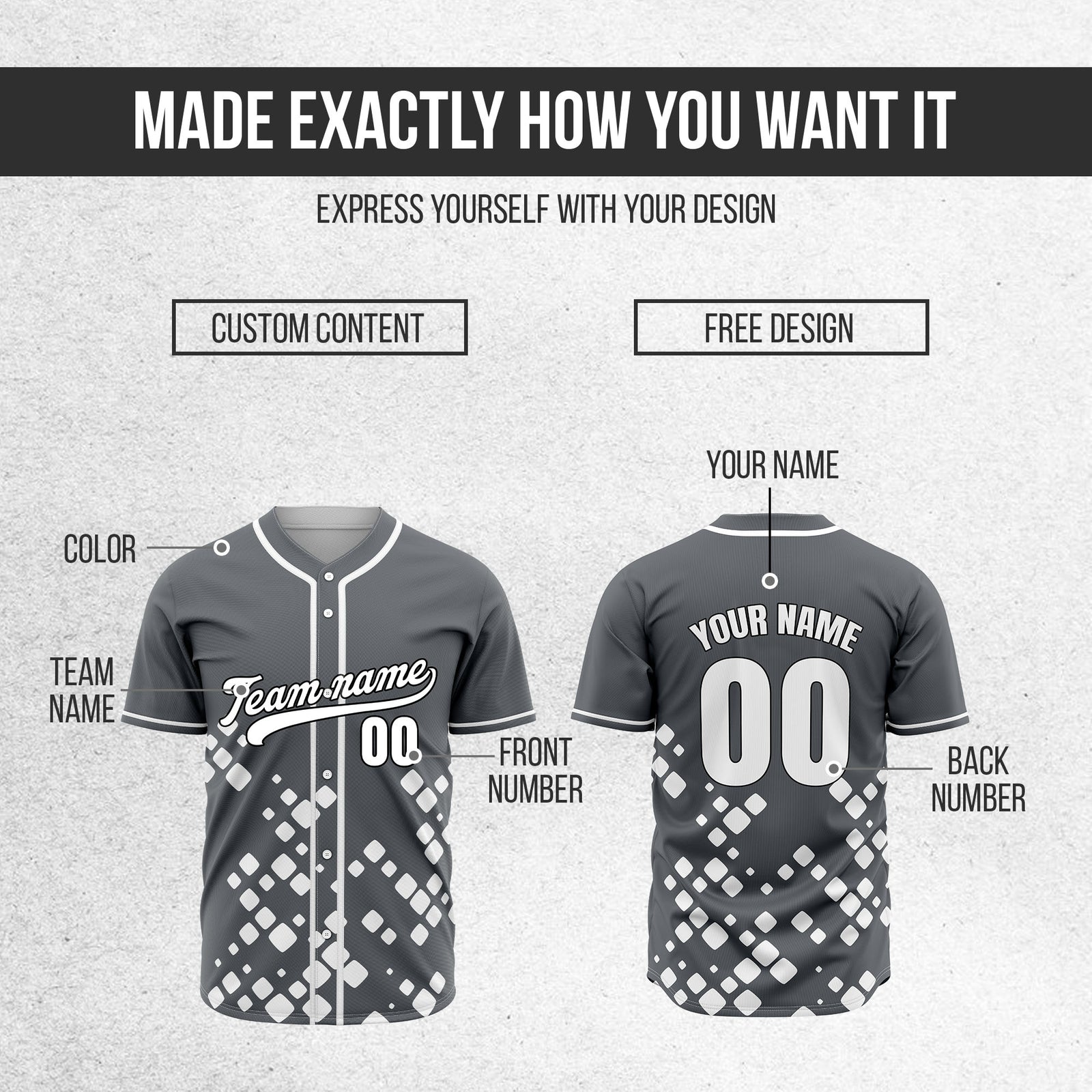 Custom Shadow Sparks Dark Grey Baseball Sports Jersey Personalized Uniform with Name & Number