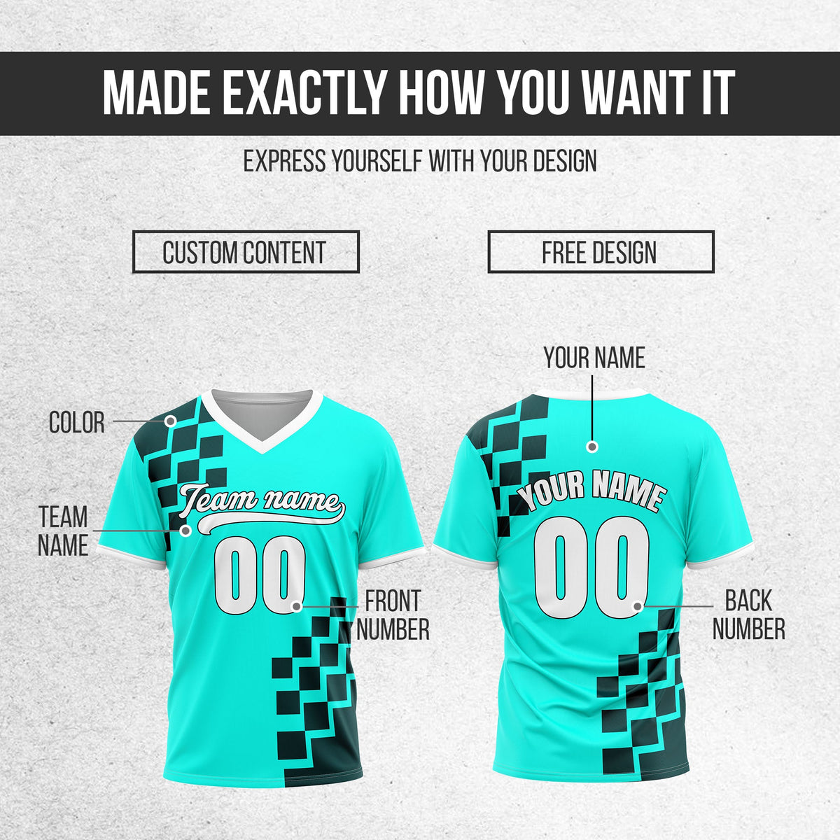 Custom Shadow Pixel Aqua Baseball Sports Jersey Personalized Uniform with Name & Number