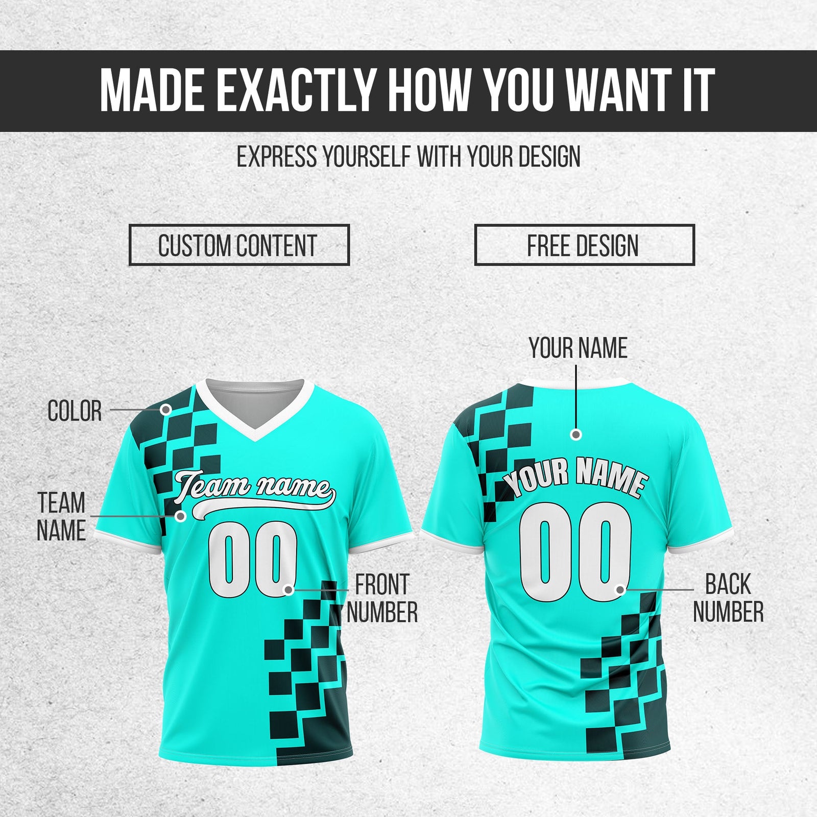 Custom Shadow Pixel Aqua Baseball Sports Jersey Personalized Uniform with Name & Number