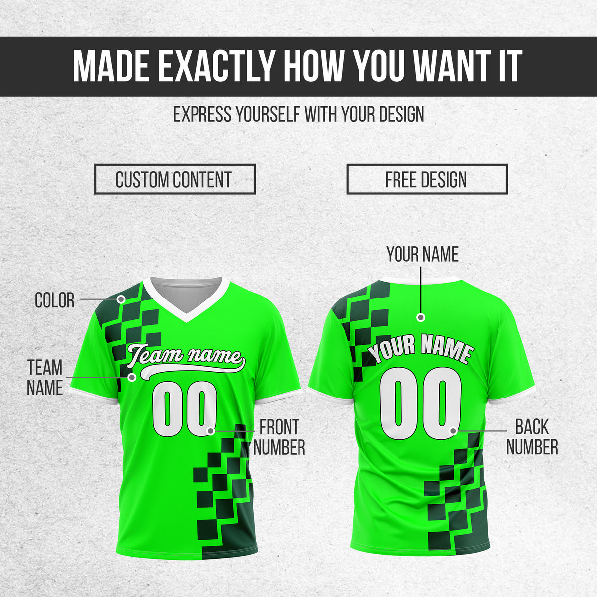 Custom Shadow Pixel Green Baseball Sports Jersey Personalized Uniform with Name & Number