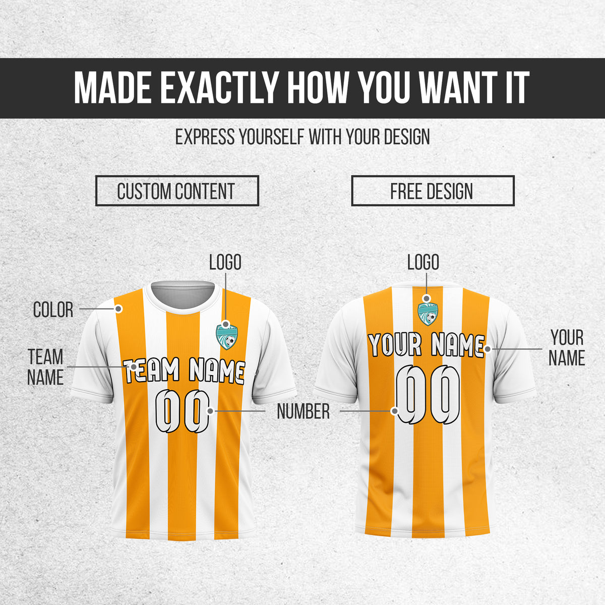 Custom Striker Stripe White Soccer sport Tops Jersey