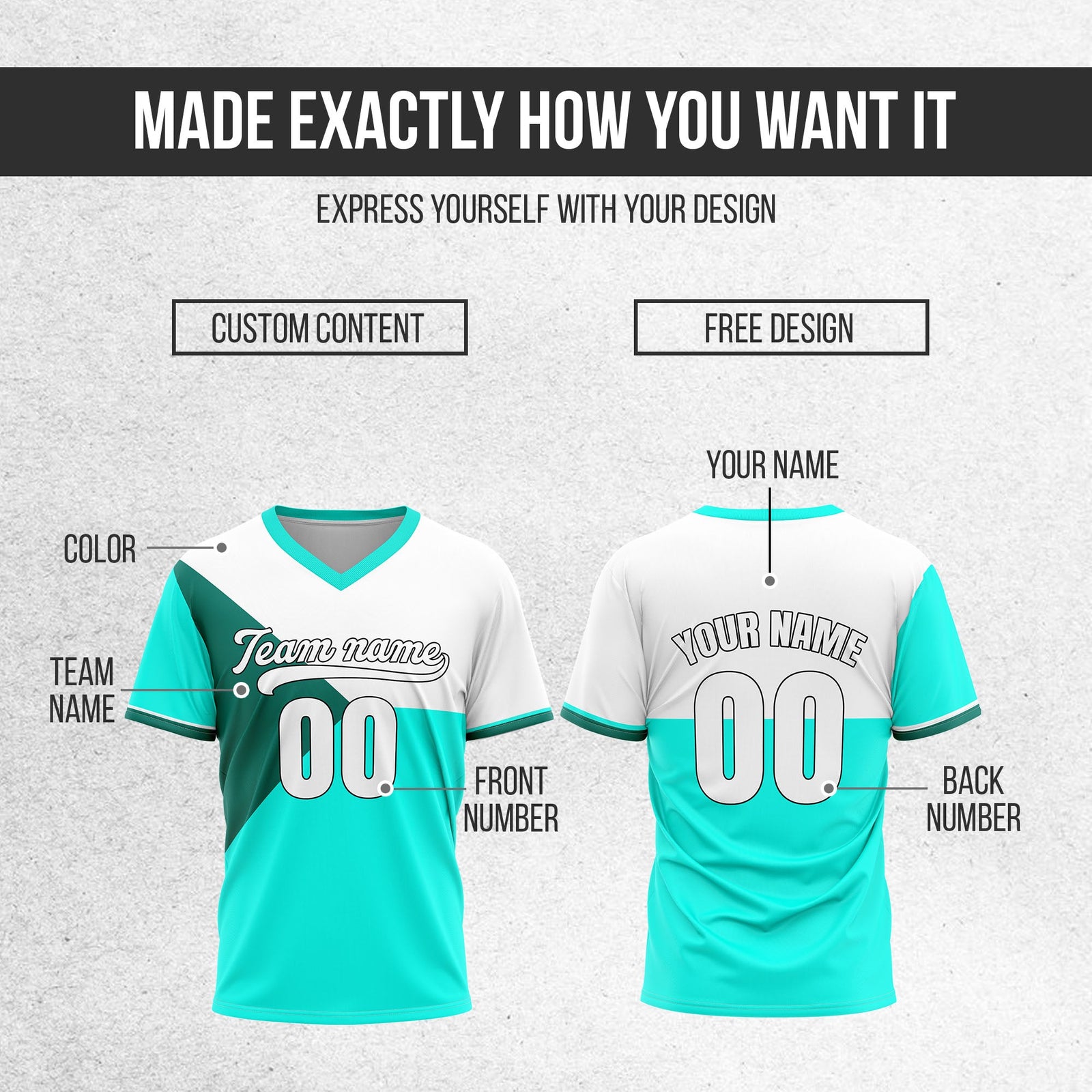 Custom FlexCore Aqua Baseball Sports Jersey Personalized Uniform with Name & Number