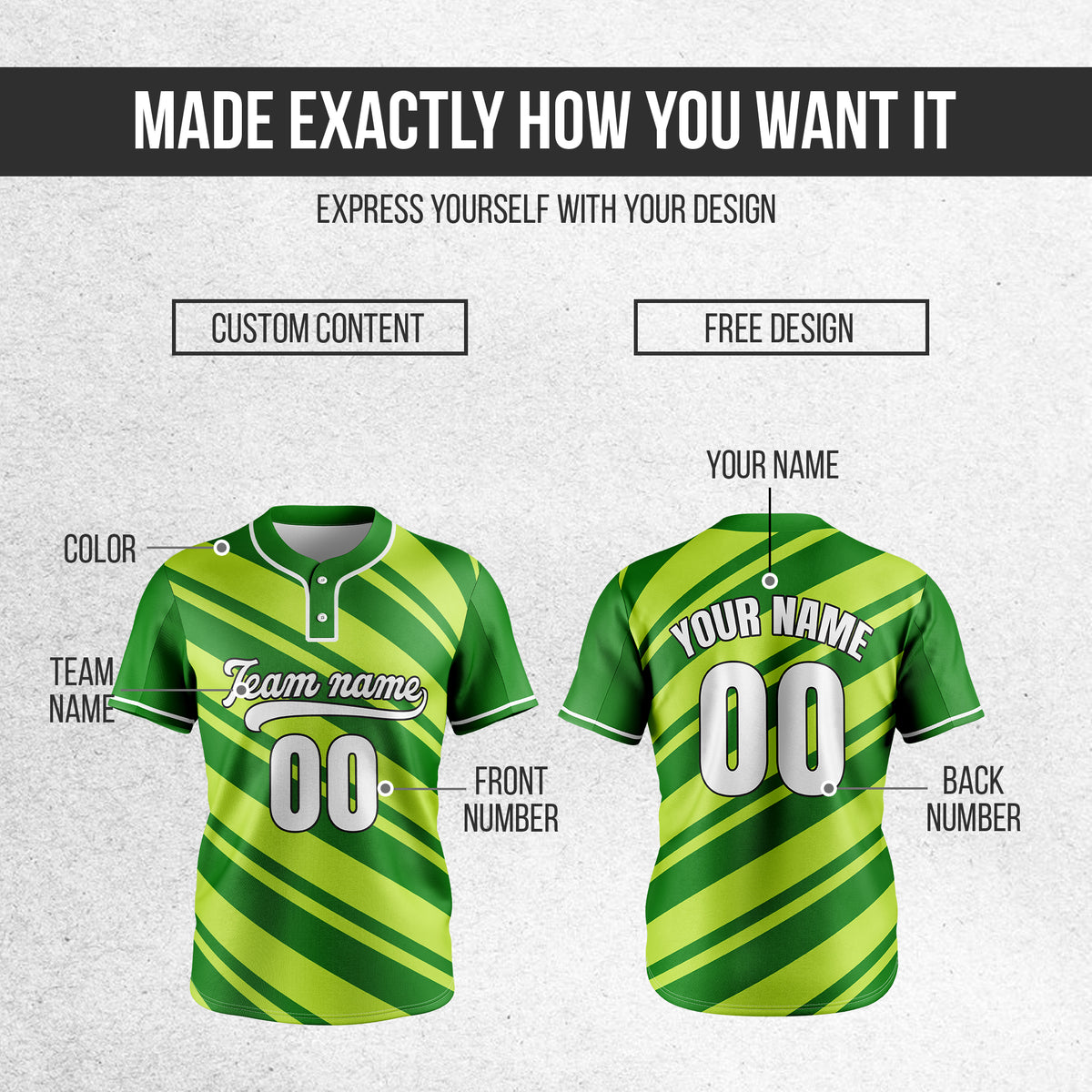 Custom Bold Flow Green Baseball Sports Jersey Personalized Uniform with Name & Number