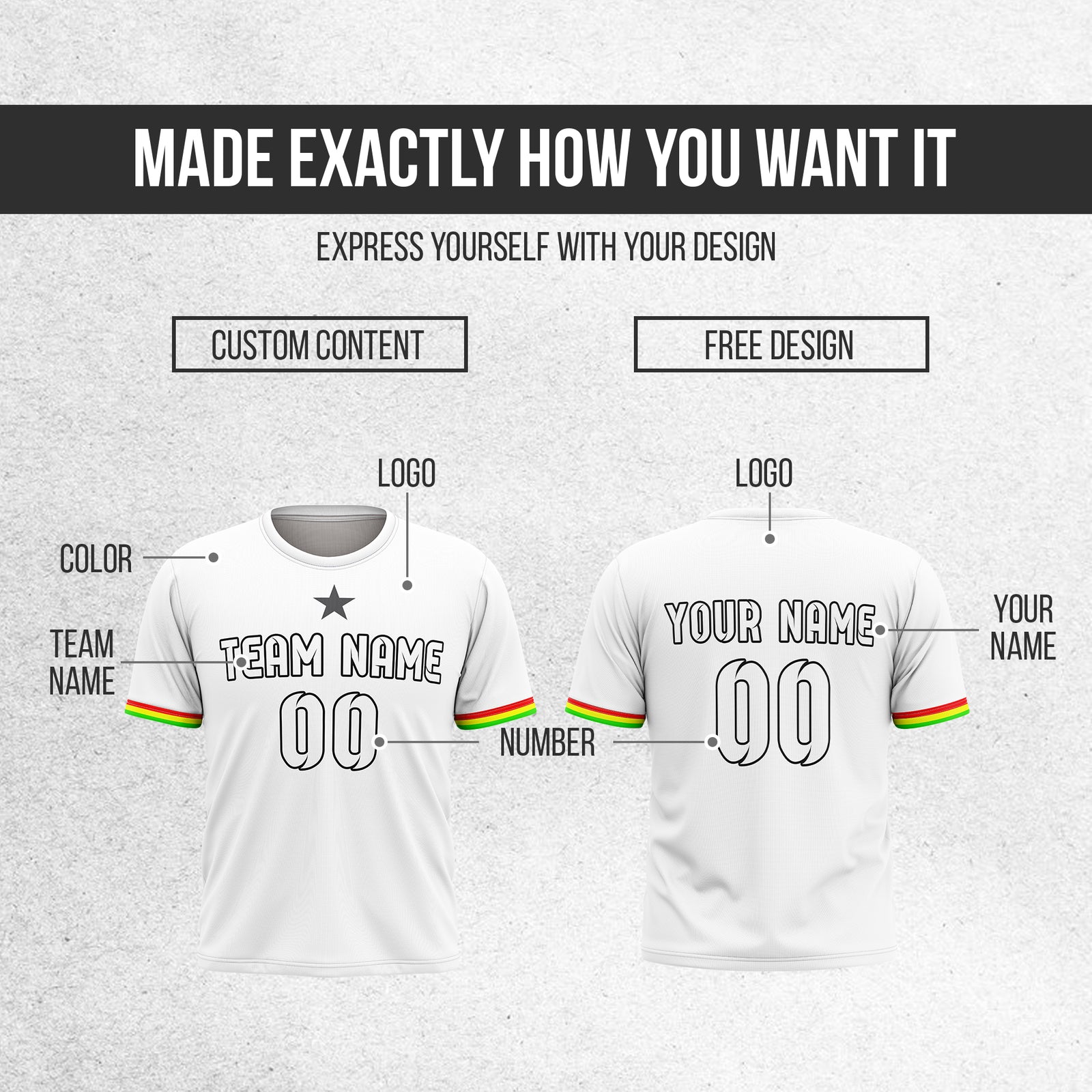 Custom GHANA Fan Jersey Personalized with Name & Number