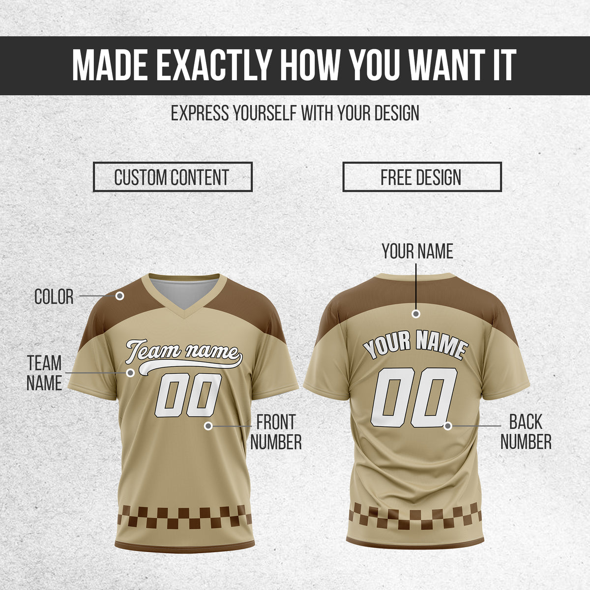 Custom Darkvolt Khaki Pullover Baseball Sports Jersey Personalized Uniform with Name & Number