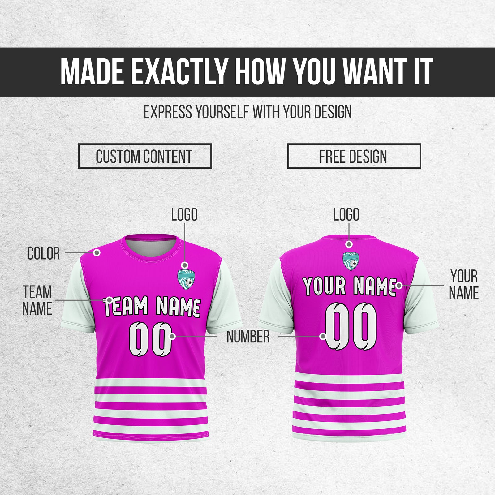 Custom BaseLine Stripe Purple Soccer sport Tops Jersey