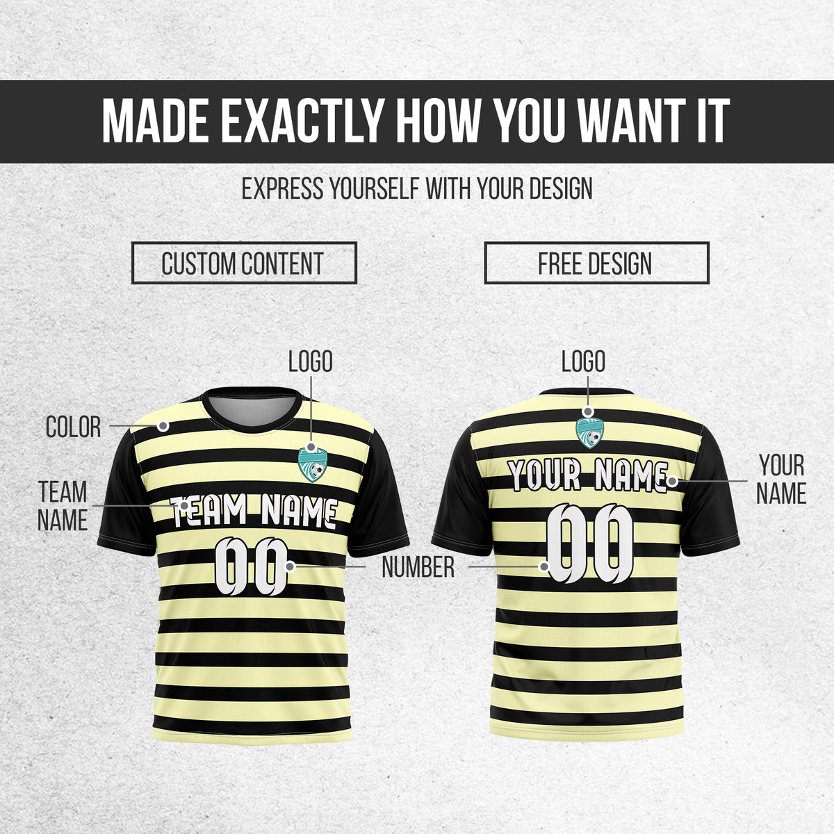 Custom Royal Stripe Black Soccer sport Tops Jersey