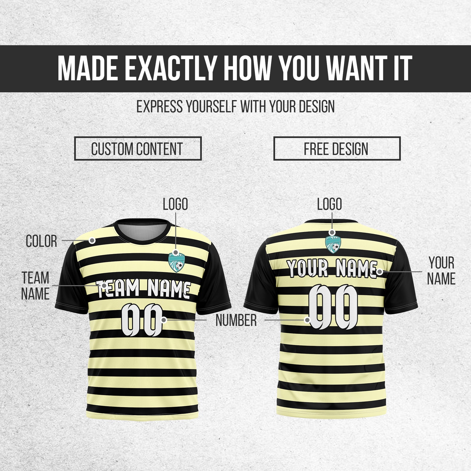 Custom Royal Stripe Black Soccer sport Tops Jersey