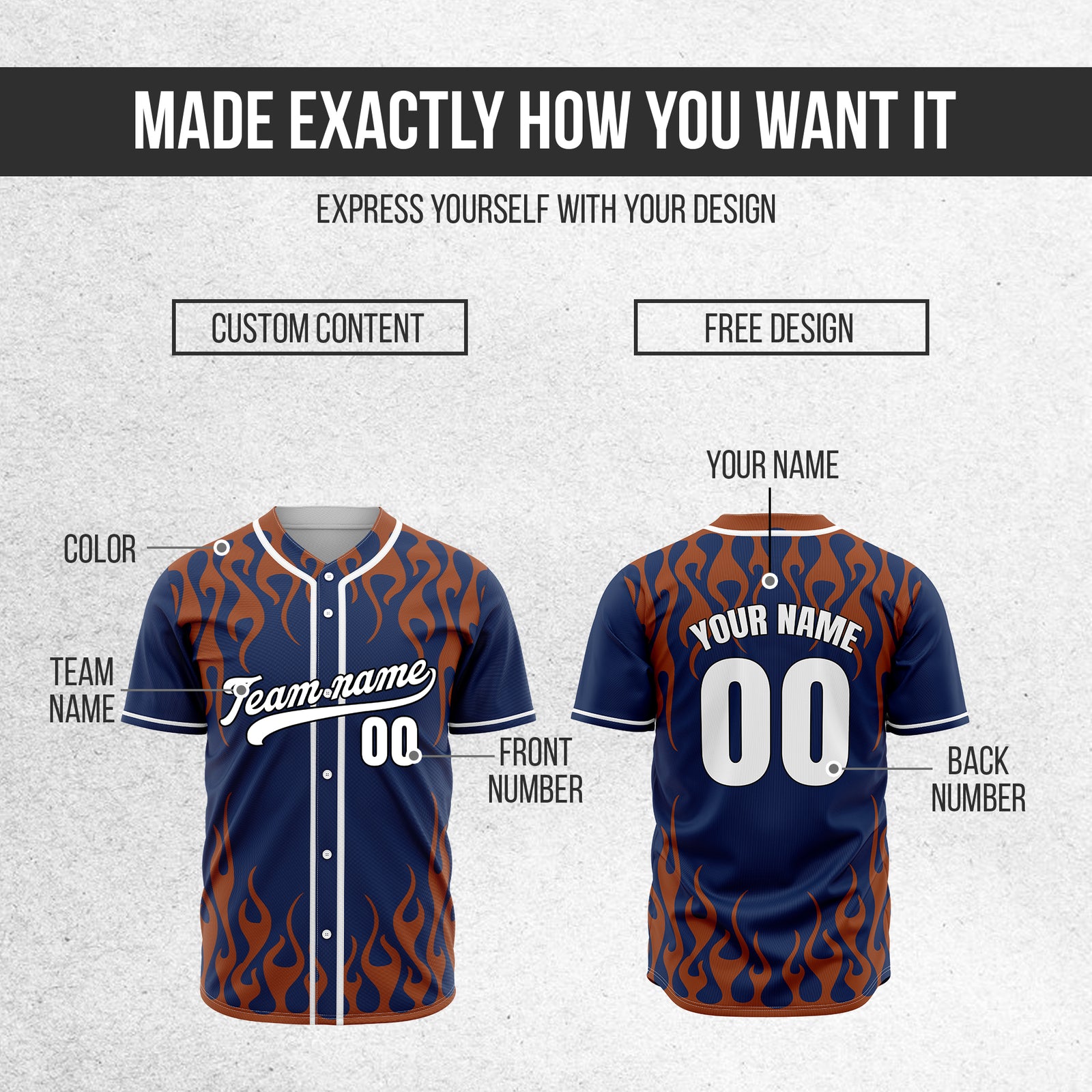 Custom Frostburn Navy Baseball Sports Jersey Personalized Uniform with Name & Number