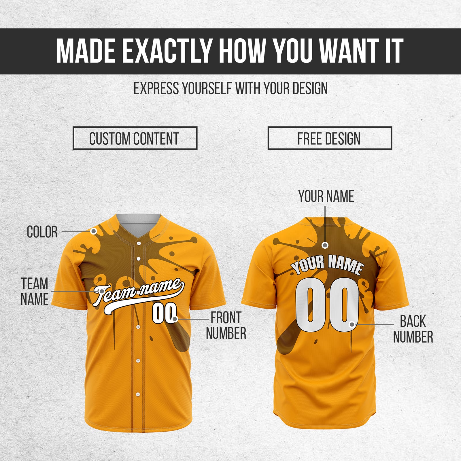 Custom Paint Burst Orange Sports Jersey Personalized Uniform with Name & Number