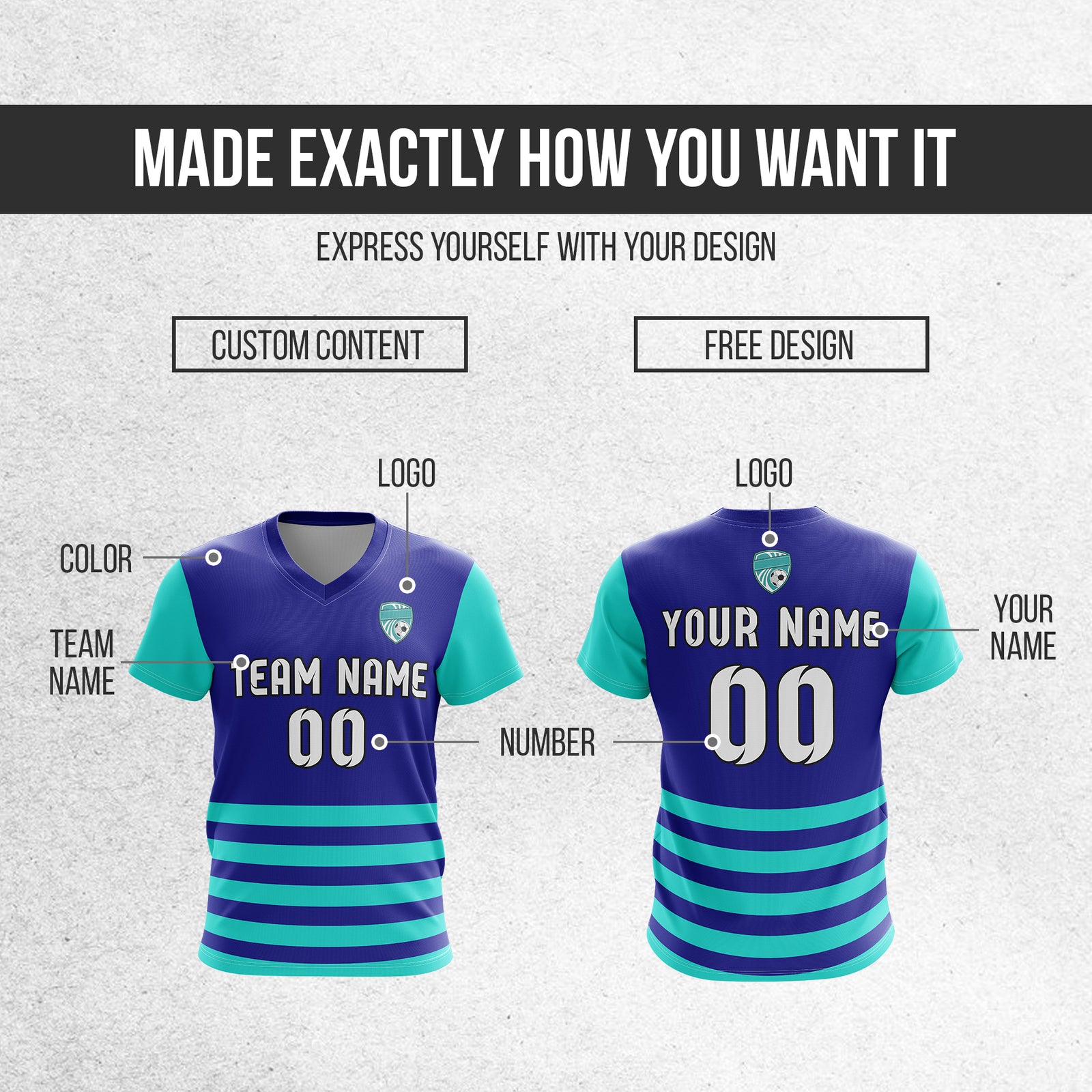 Custom BaseLine V Stripe Pattern Navy Soccer sport Tops Jersey
