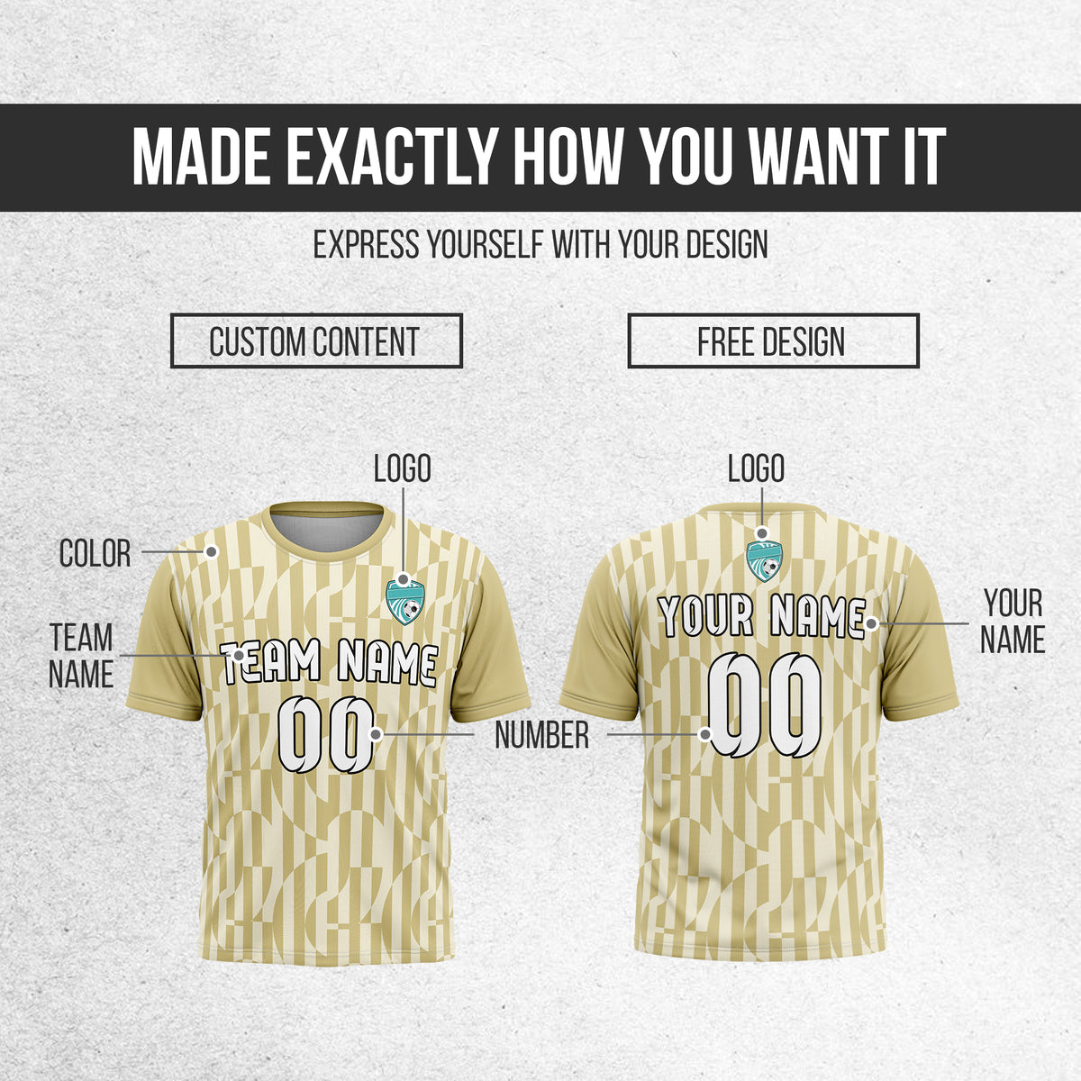 Custom Pulse Grid R-Full Pattern Soccer khaki Sport Tops Jersey