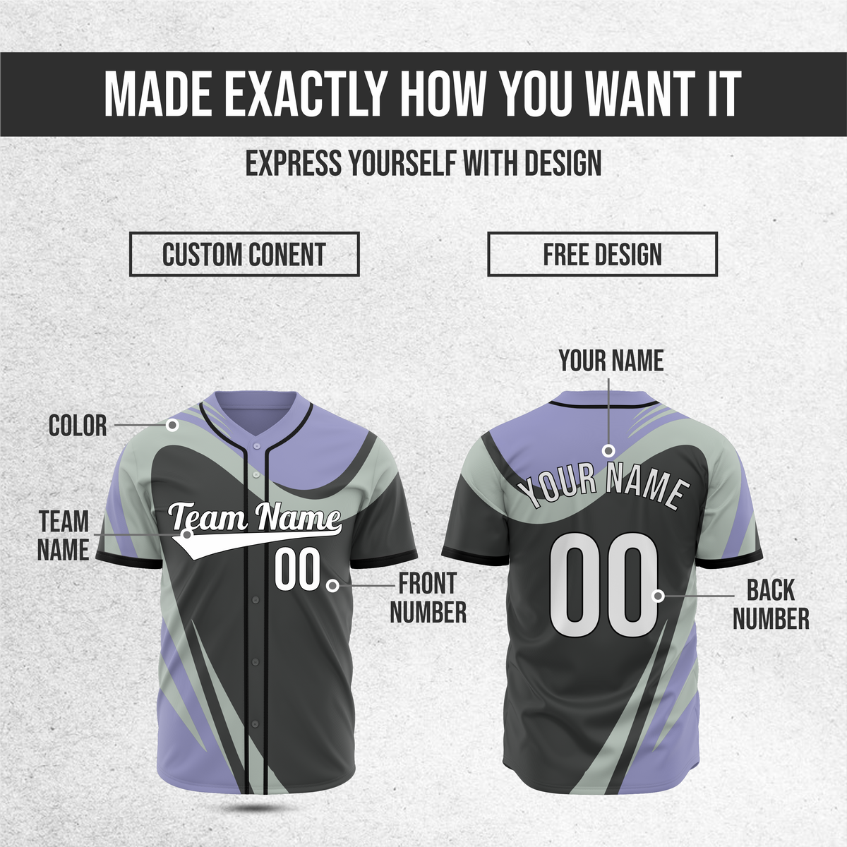 Custom Heritage Flow Baseball Dark Grey Sports Jersey Personalized Uniform with Name & Number