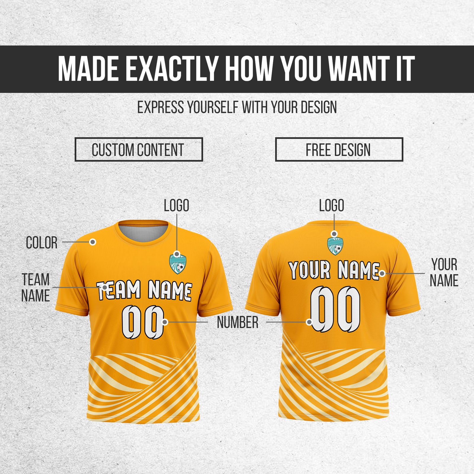 Custom WaveLine Stripe Orange Soccer sport Tops Jersey