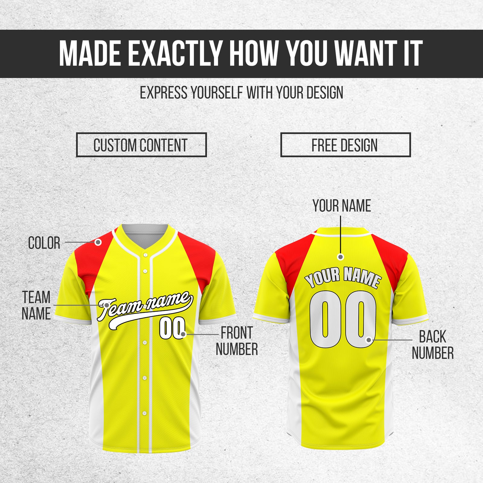 Custom Timeless Stripes Baseball Yellow Sports Jersey Personalized Uniform with Name & Number