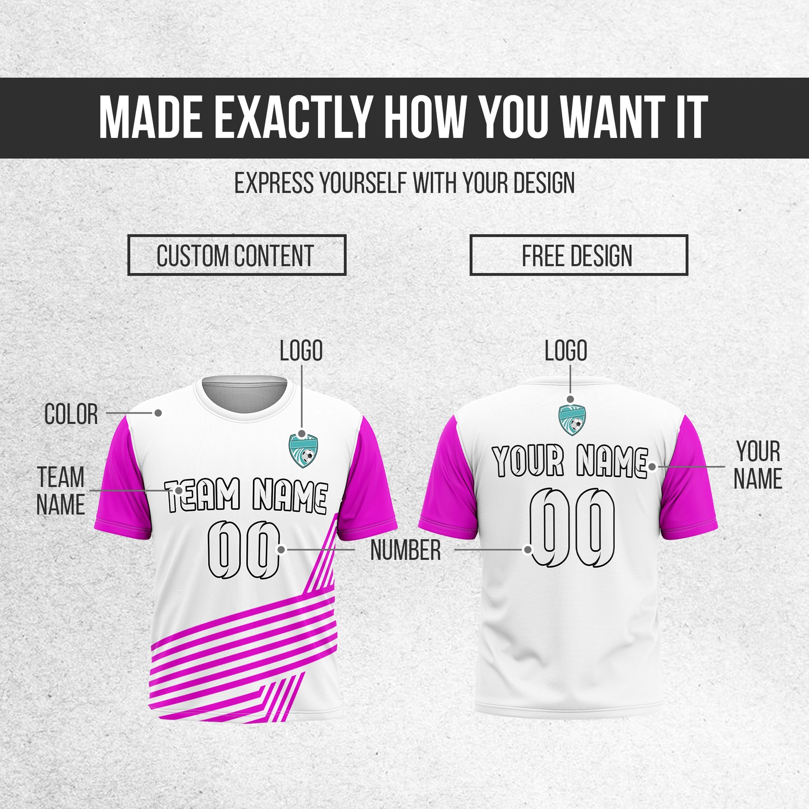 Custom Rapid Line R Side Pattern White Soccer sport Tops Jersey
