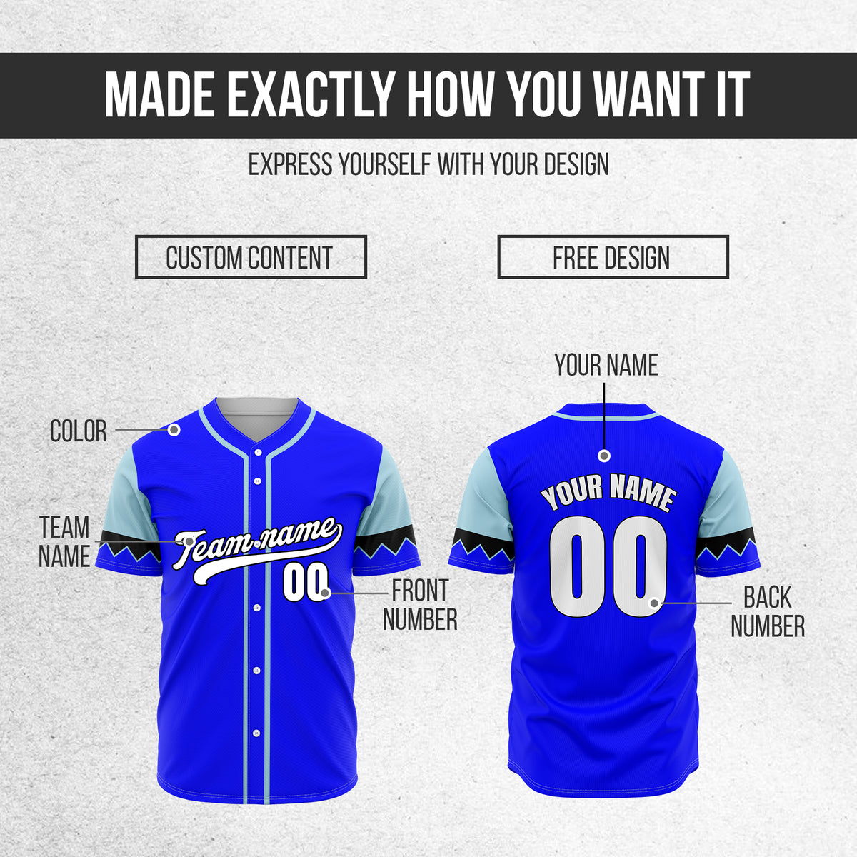 Custom Legacy Classic Baseball Blue Sports Jersey Personalized Uniform with Name & Number