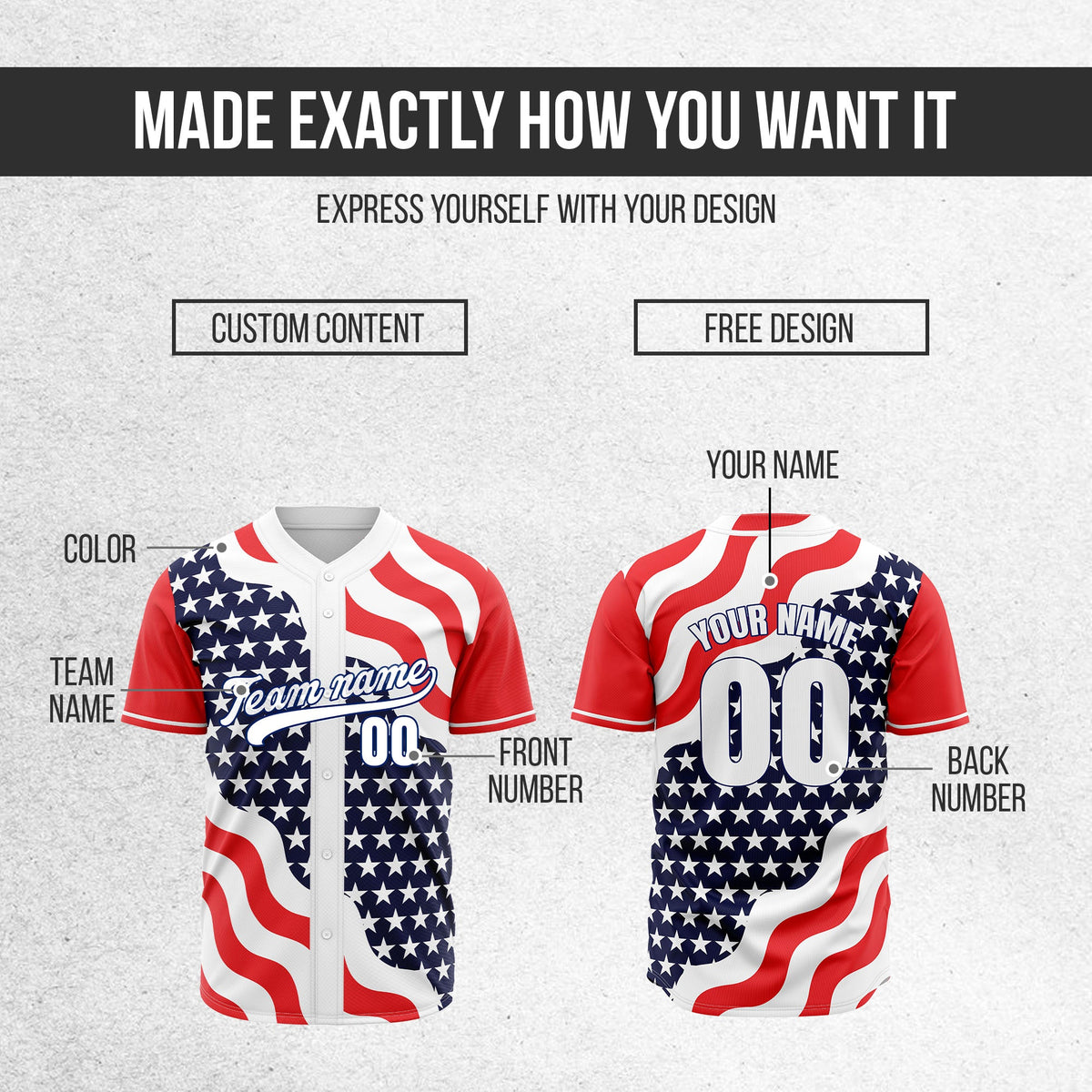 Custom USA Victory Baseball Sports Jersey Personalized Uniform with Name & Number