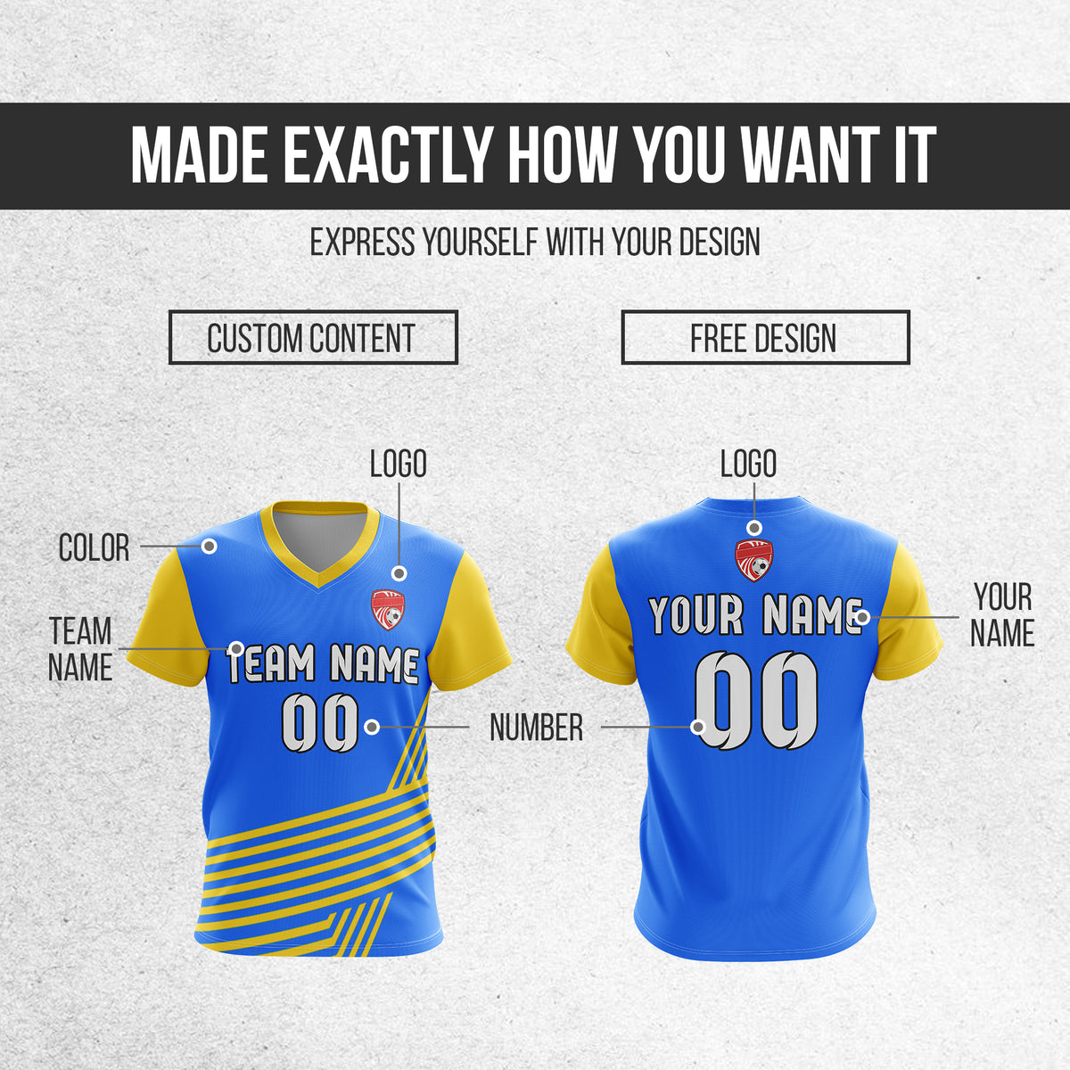 Custom Rapid Line V-Side Pattern Blue Soccer sport Tops Jersey