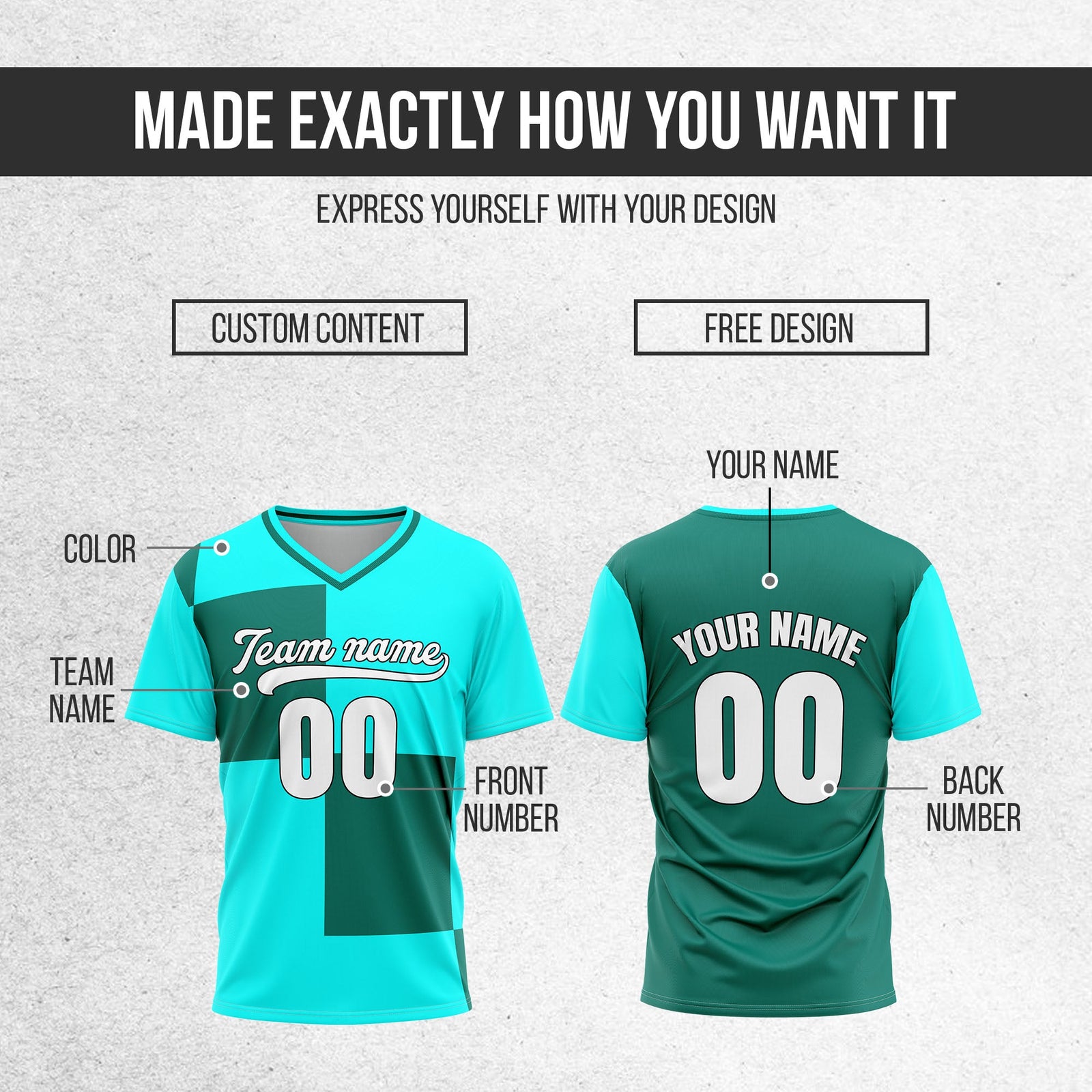 Custom Apex Colorblock Aqua Baseball Sports Jersey Personalized Uniform with Name & Number