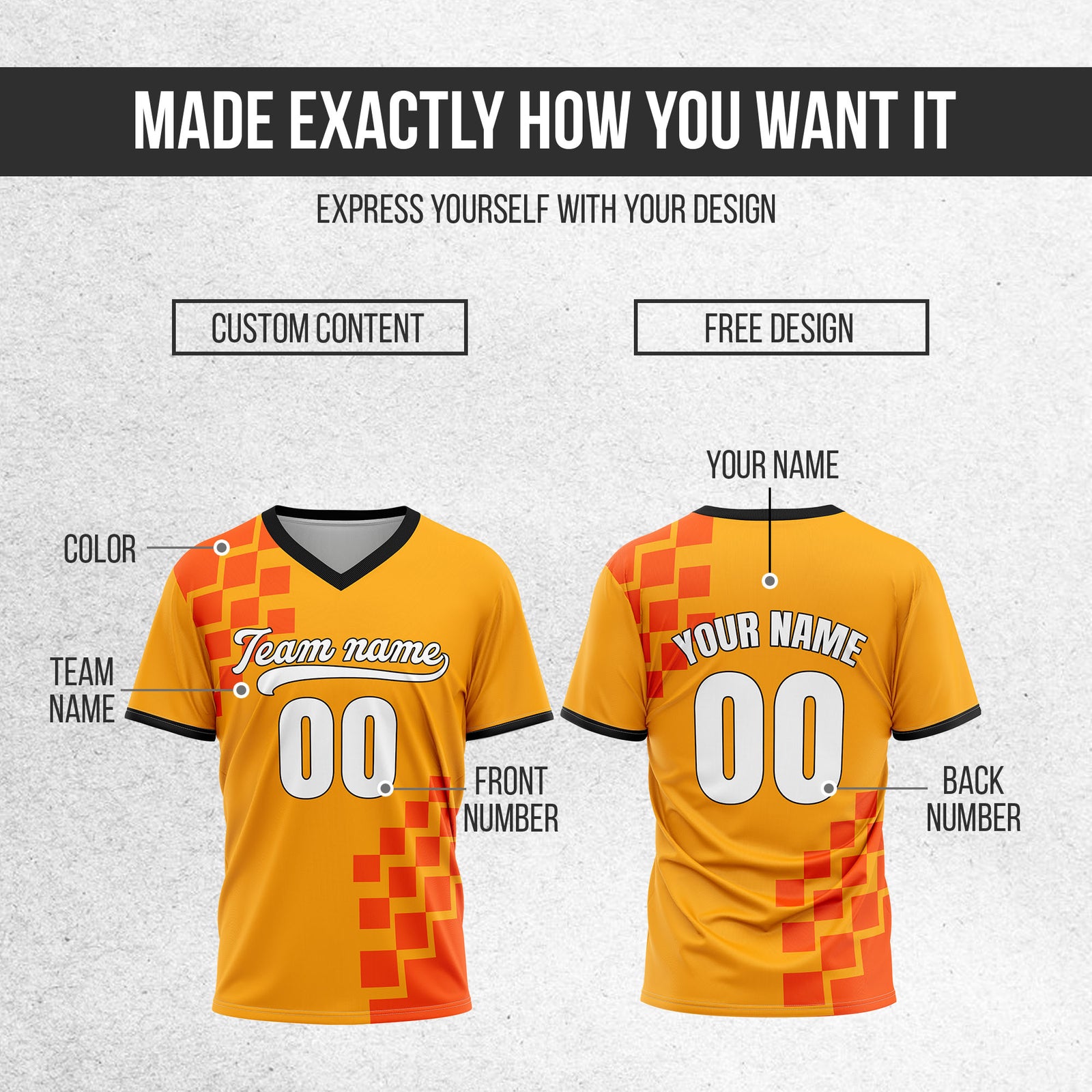 Custom Shadow Pixel Orange Baseball Sports Jersey Personalized Uniform with Name & Number