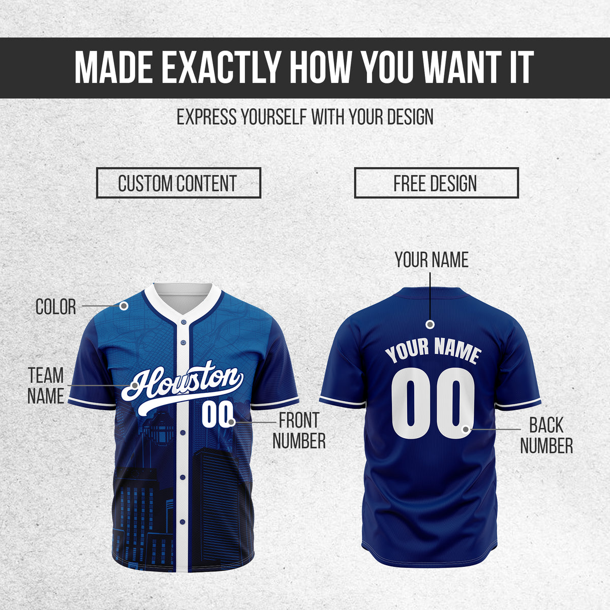 Custom City Edition Baseball Sports Jersey Stitched Personalized Uniform with Name & Number