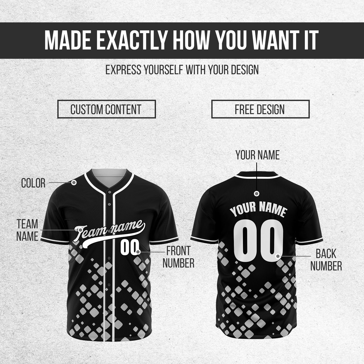 Custom Shadow Sparks Black Baseball Sports Jersey Personalized Uniform with Name & Number