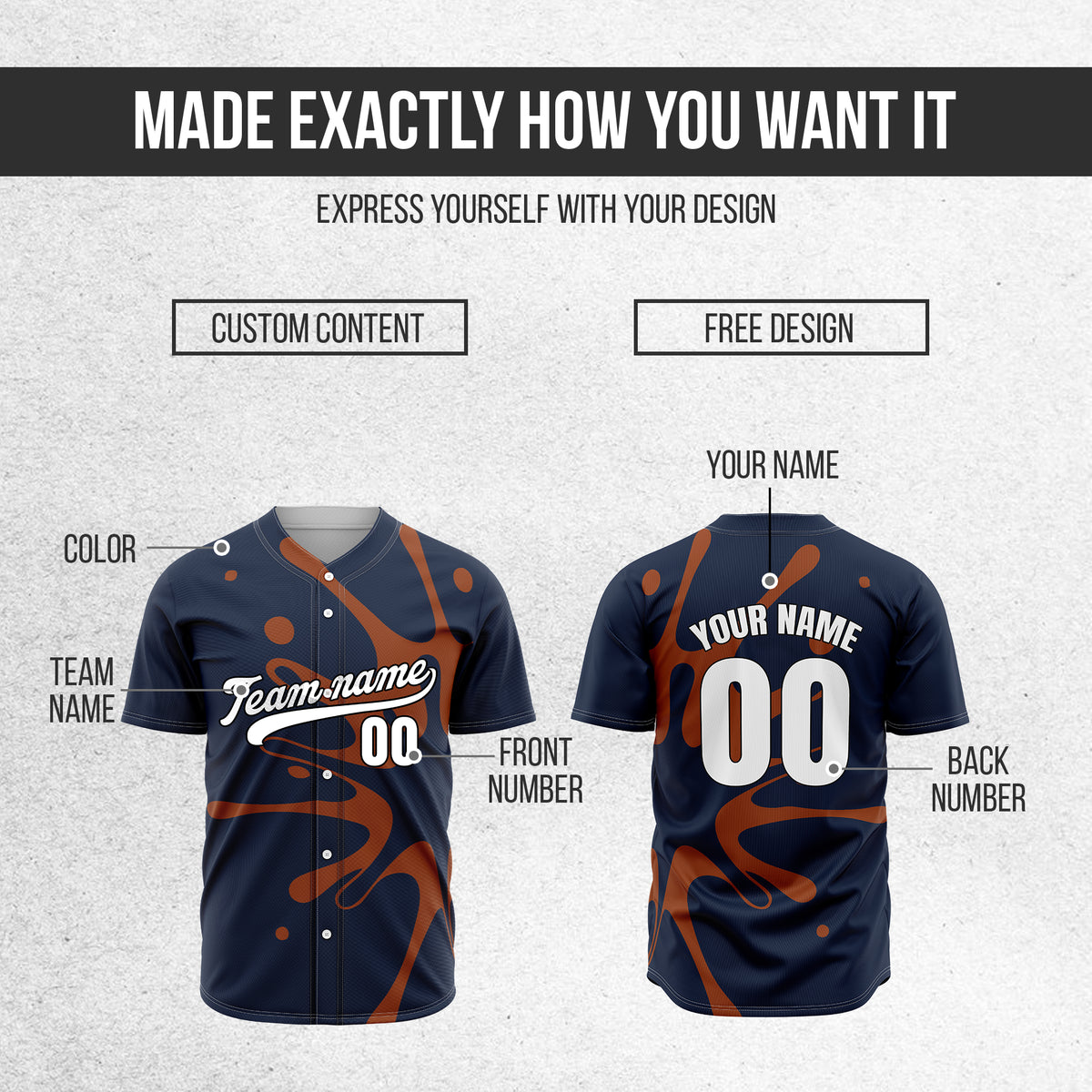 Custom Ink Surge Navy Sports Jersey Personalized Uniform with Name & Number