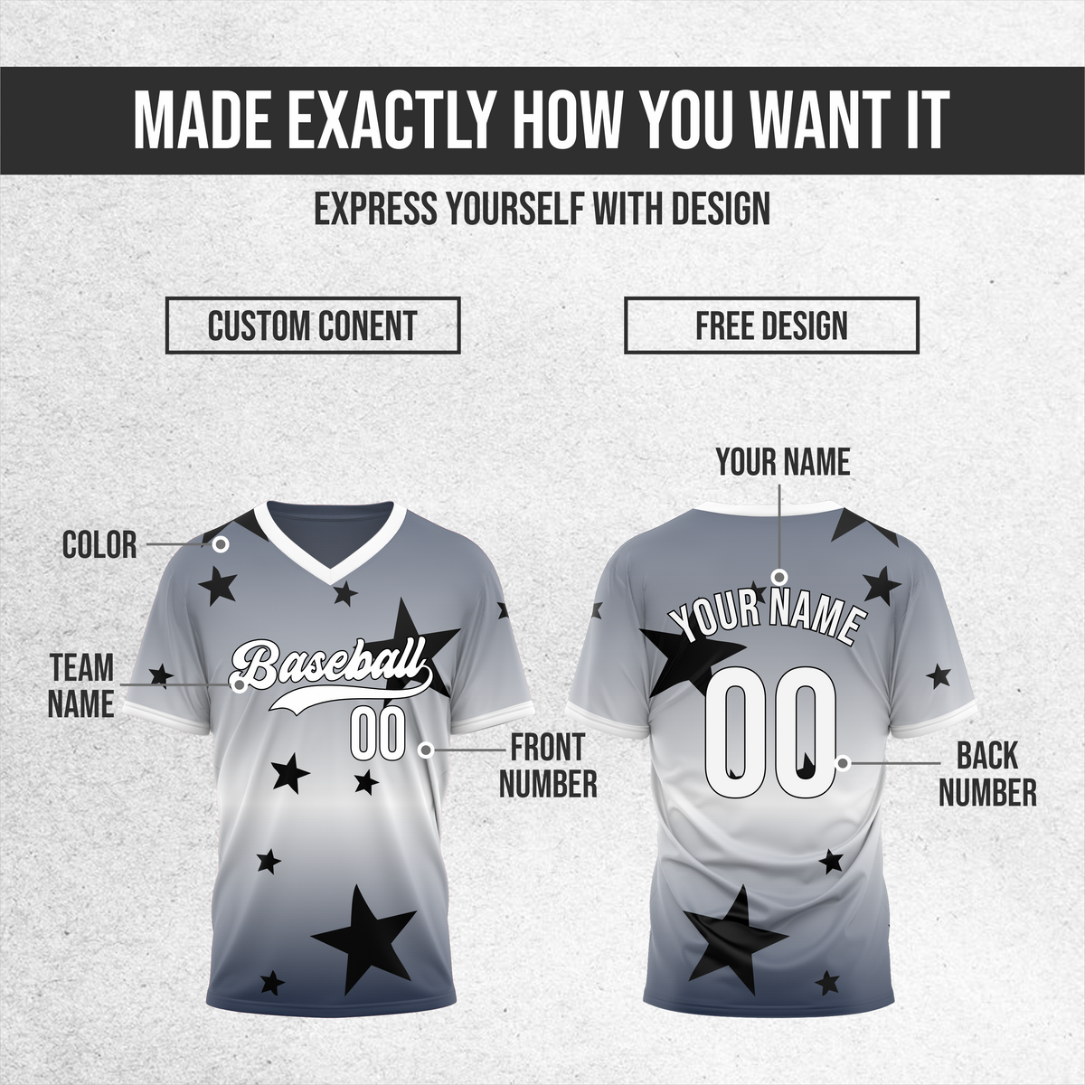 Custom Starfall Gradient Baseball Navy Sports Jersey Personalized Uniform with Name & Number