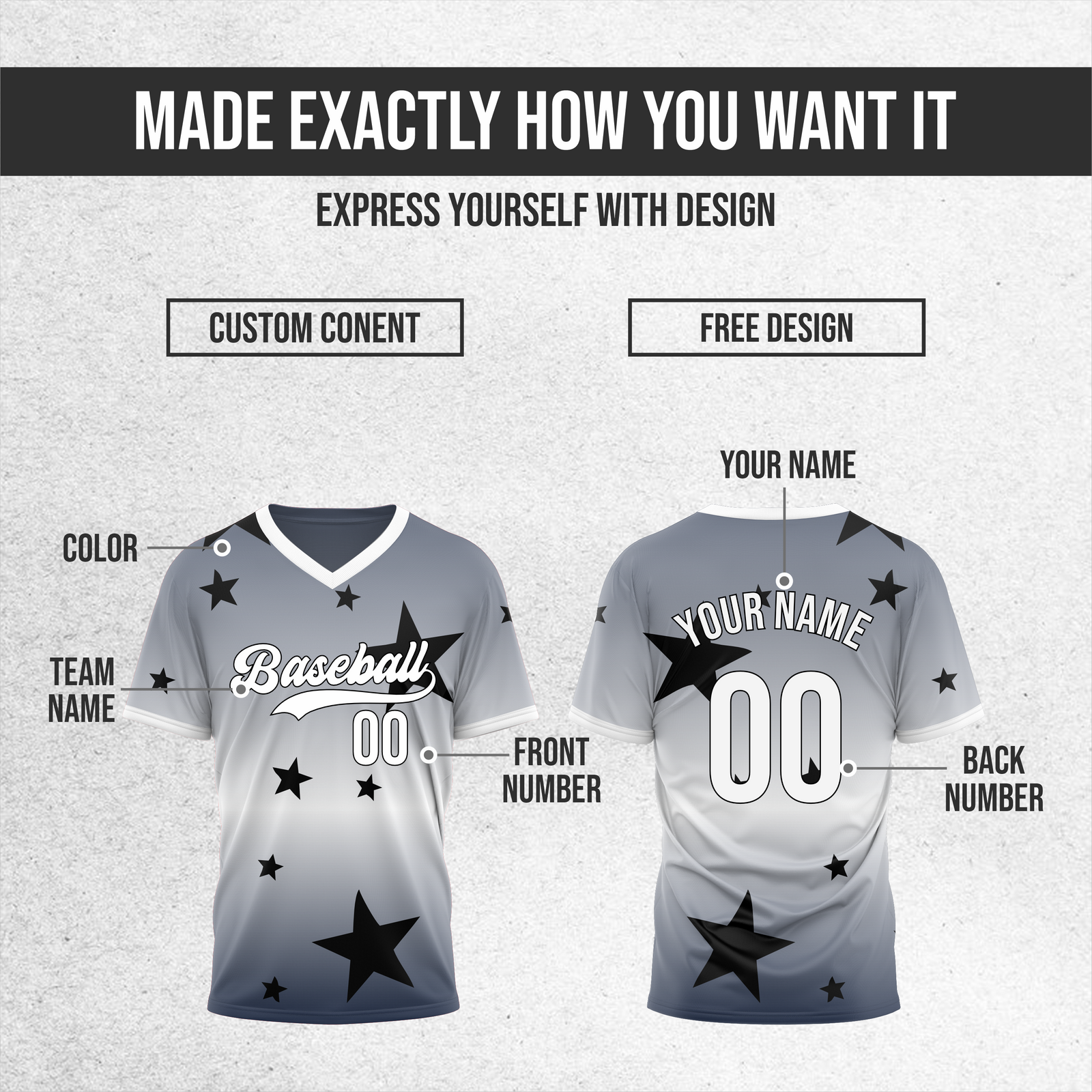 Custom Starfall Gradient Baseball Navy Sports Jersey Personalized Uniform with Name & Number