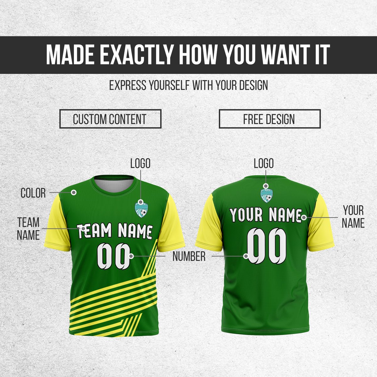 Custom Rapid Line R Side Pattern Soccer Green sport Tops Jersey