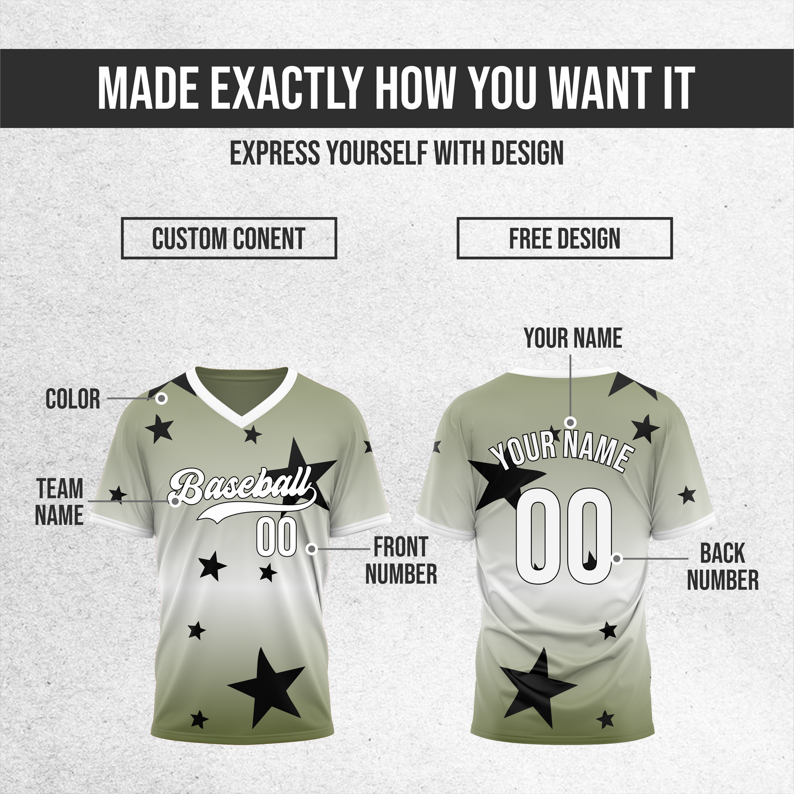 Custom Starfall Gradient Baseball White Sports Jersey Personalized Uniform with Name & Number