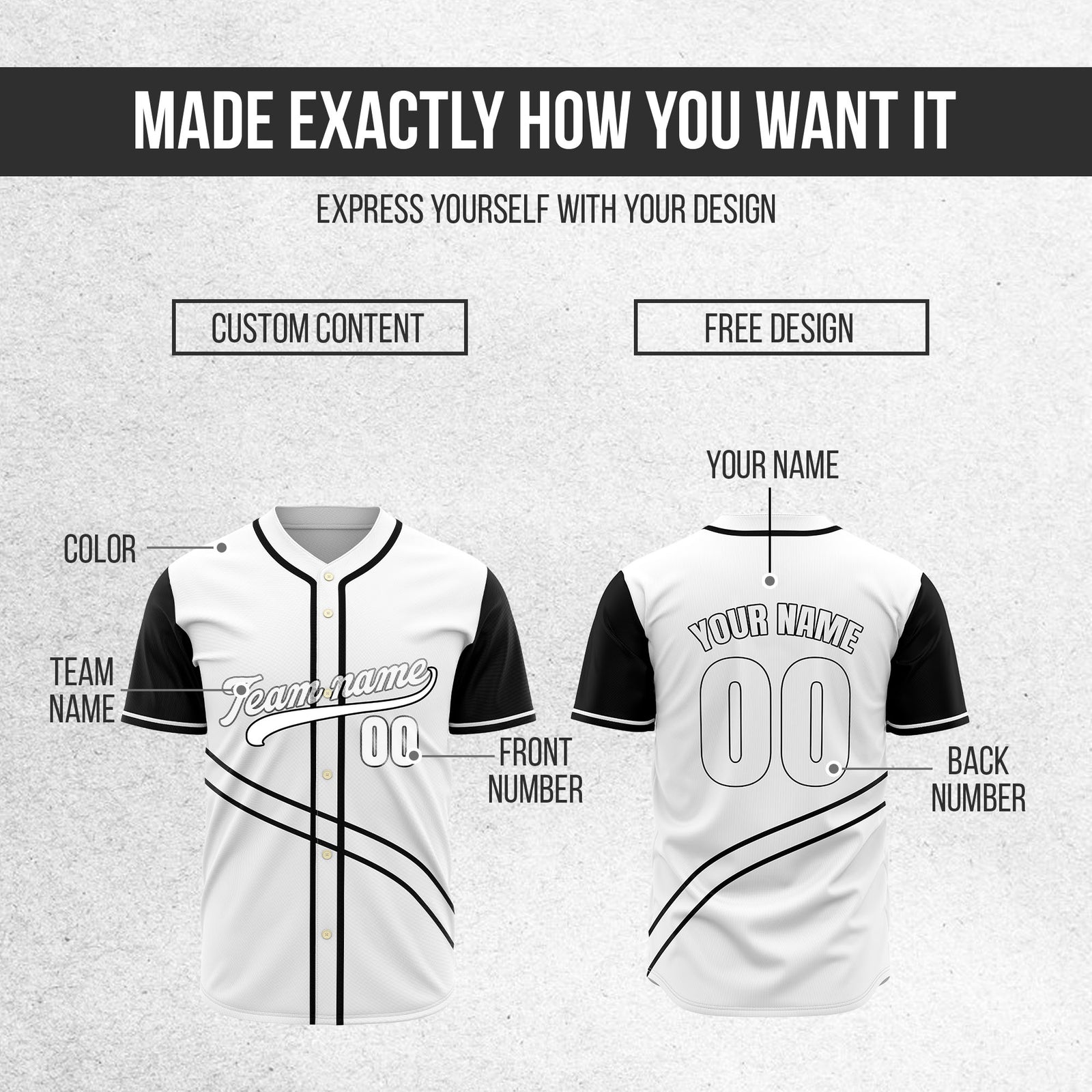 Custom Swift White Raglan Style Baseball Sports Jersey Personalized Uniform with Name & Number