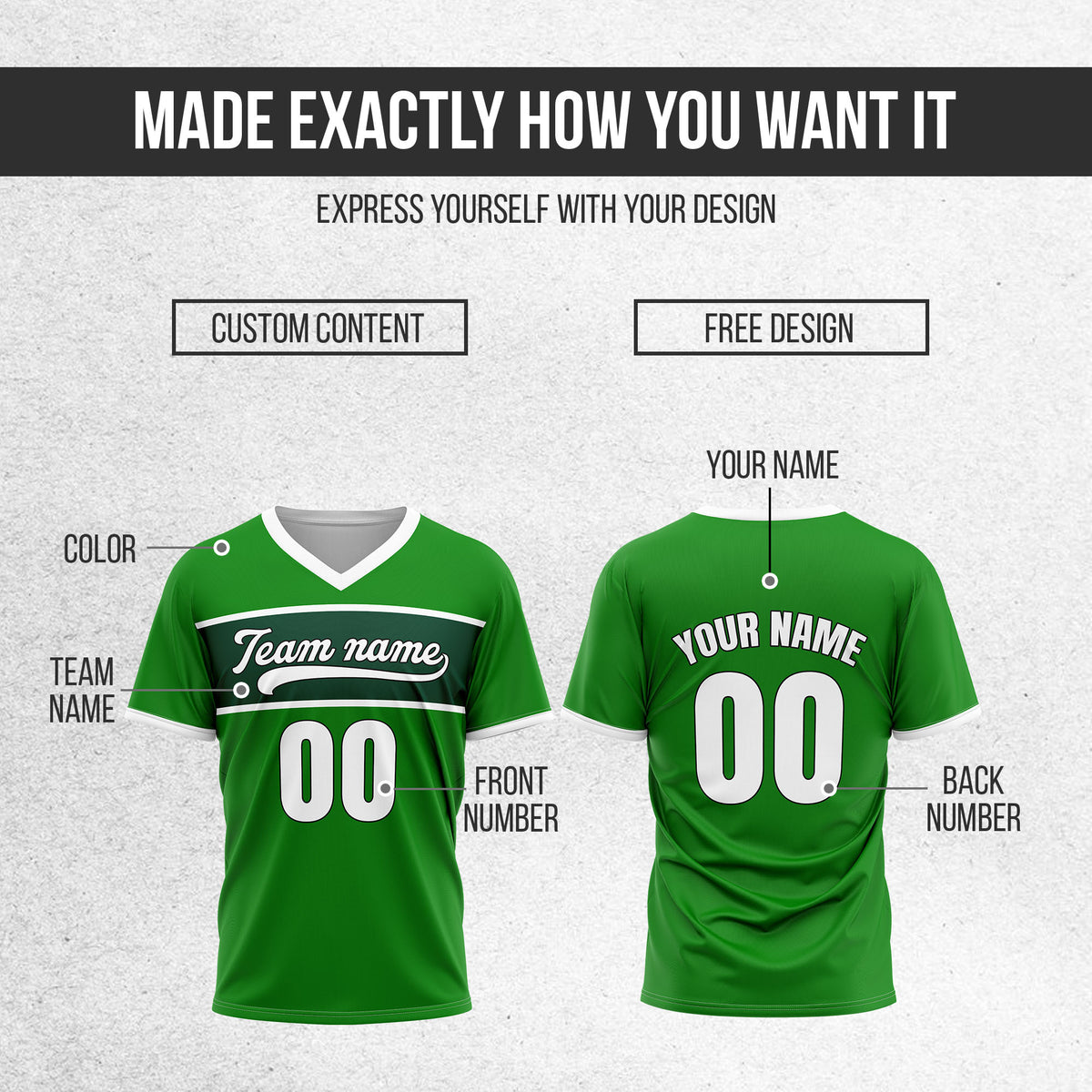 Custom ProEdge Green Baseball Sports Jersey Personalized Uniform with Name & Number