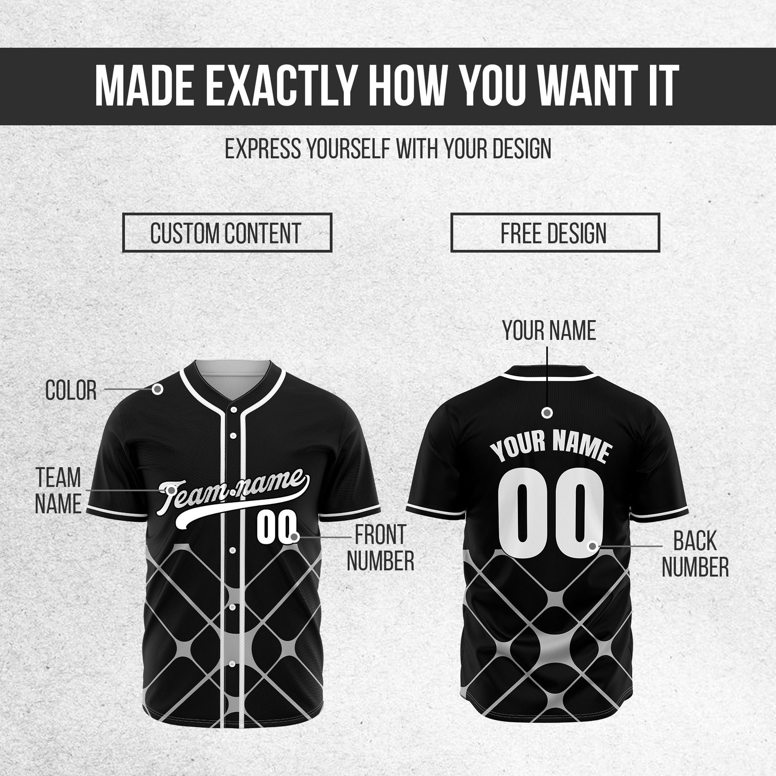 Custom Gridlock Black Baseball Sports Jersey Personalized Uniform with Name & Number