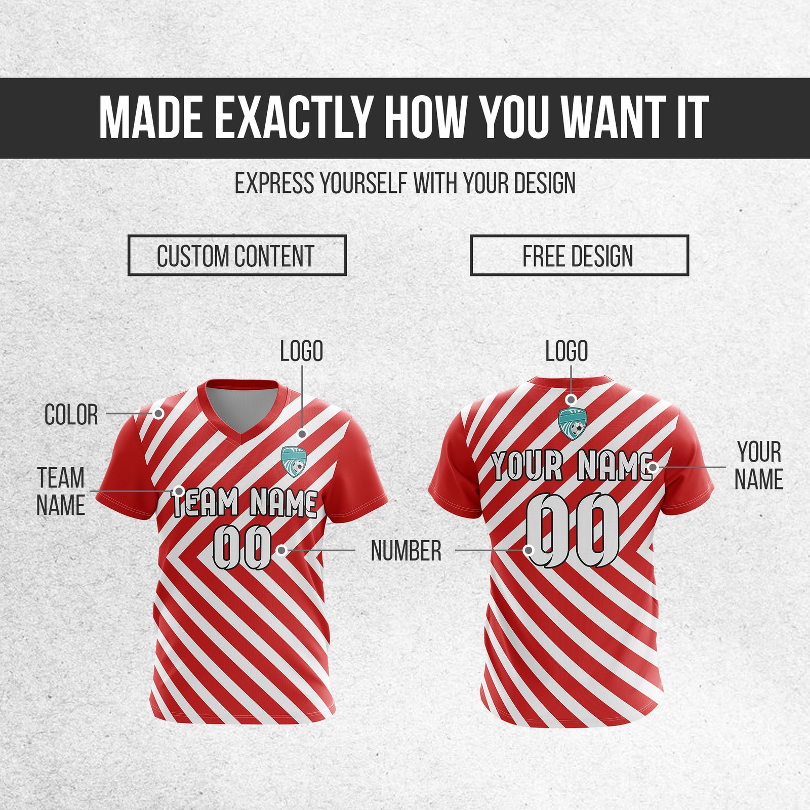 Custom Swift Stripe V-Neck Red Soccer sport Tops Jersey