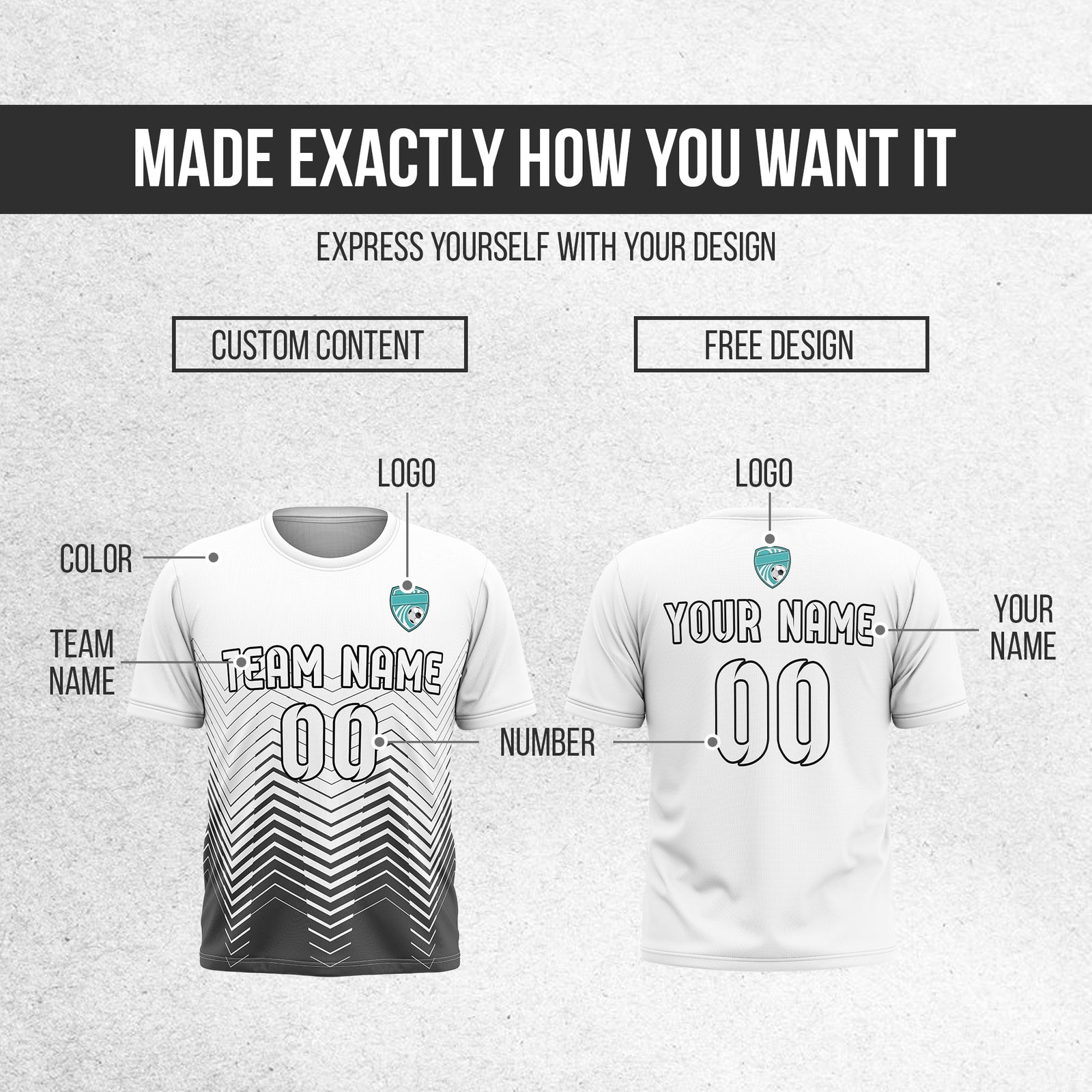 Custom Apex Strike R Side Pattern White Soccer sport Tops Jersey