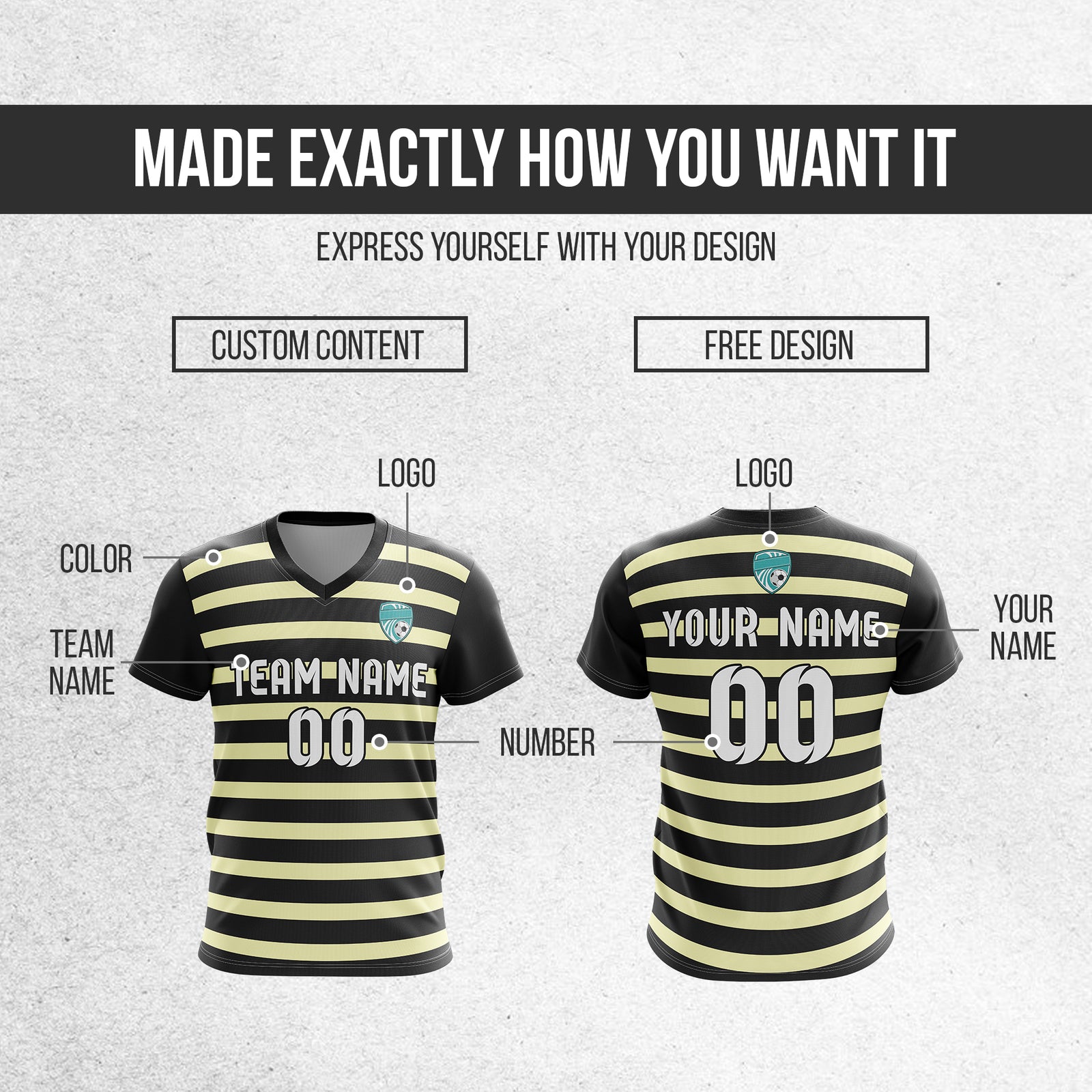 Custom Royal Stripe V-Neck Black Soccer sport Tops Jersey
