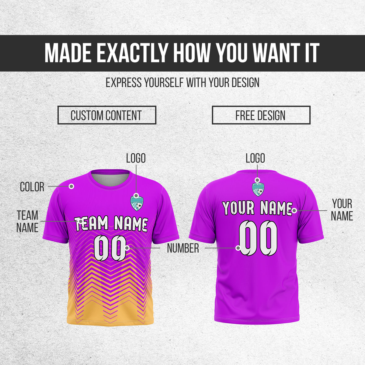 Custom Apex Strike R Side Pattern Purple Soccer sport Tops Jersey