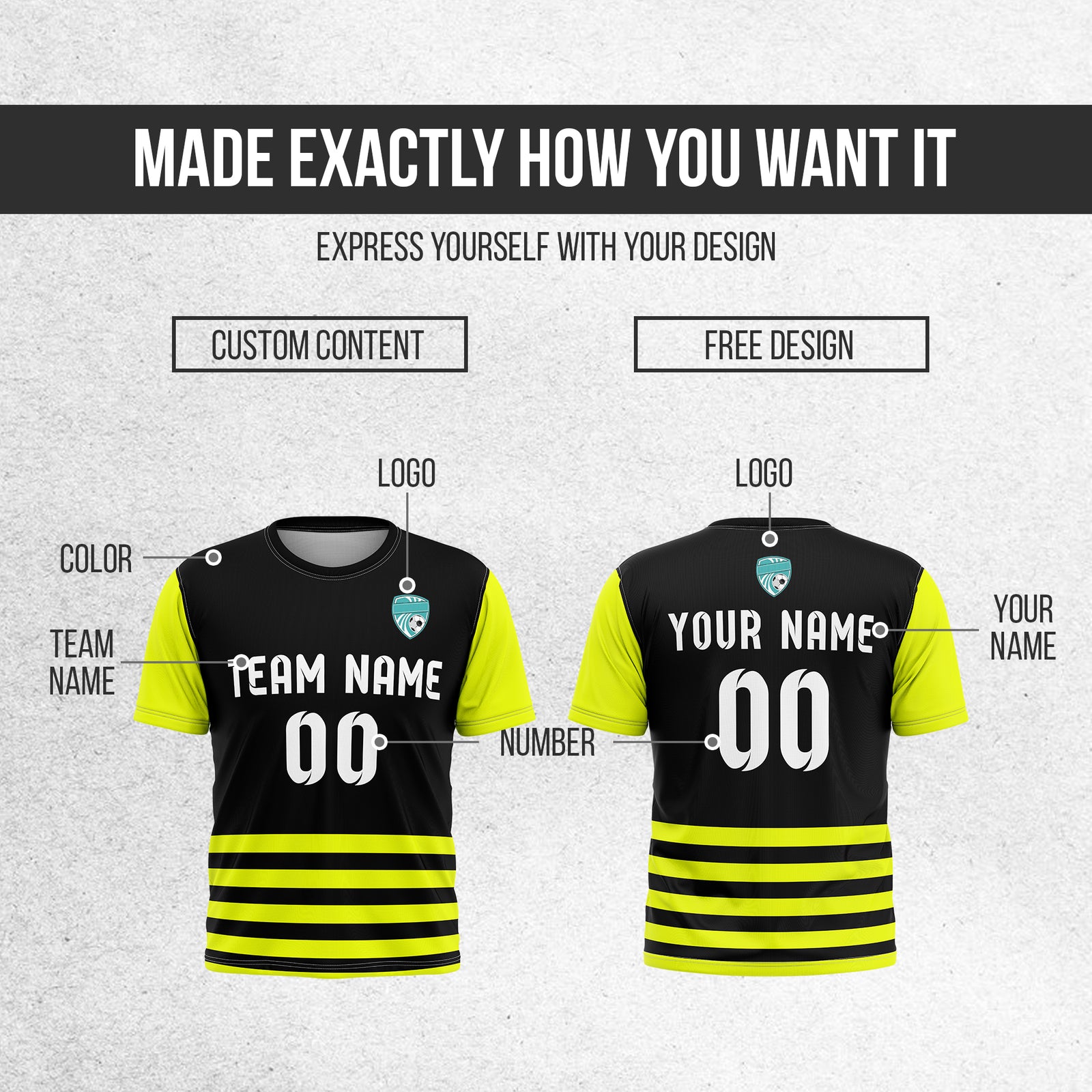 Custom BaseLine Stripe Black Soccer sport Tops Jersey