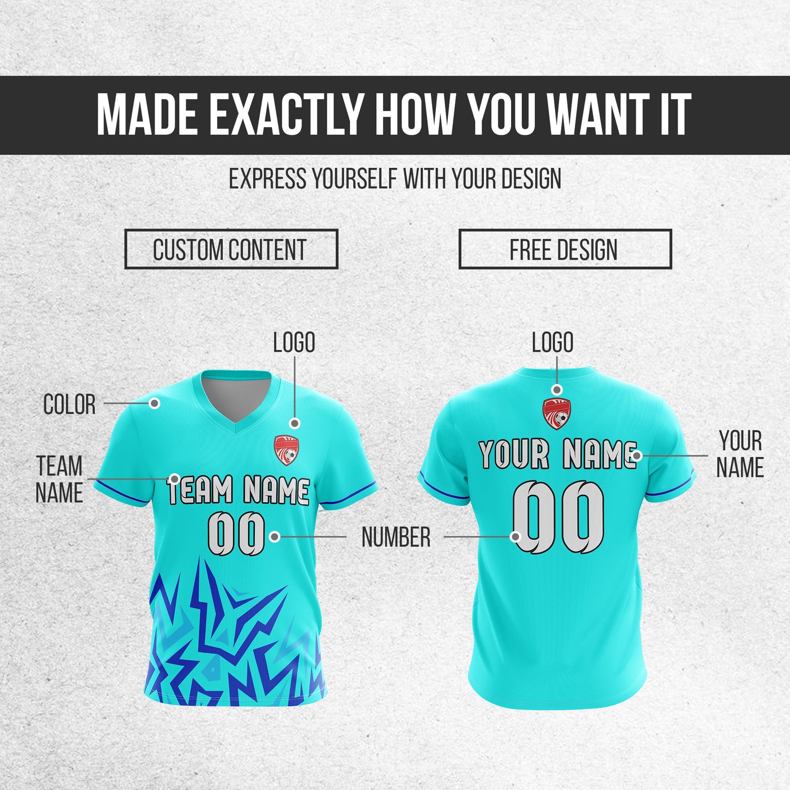 Custom Spark Strike V-Side Pattern D1 Soccer Sport Tops Jersey