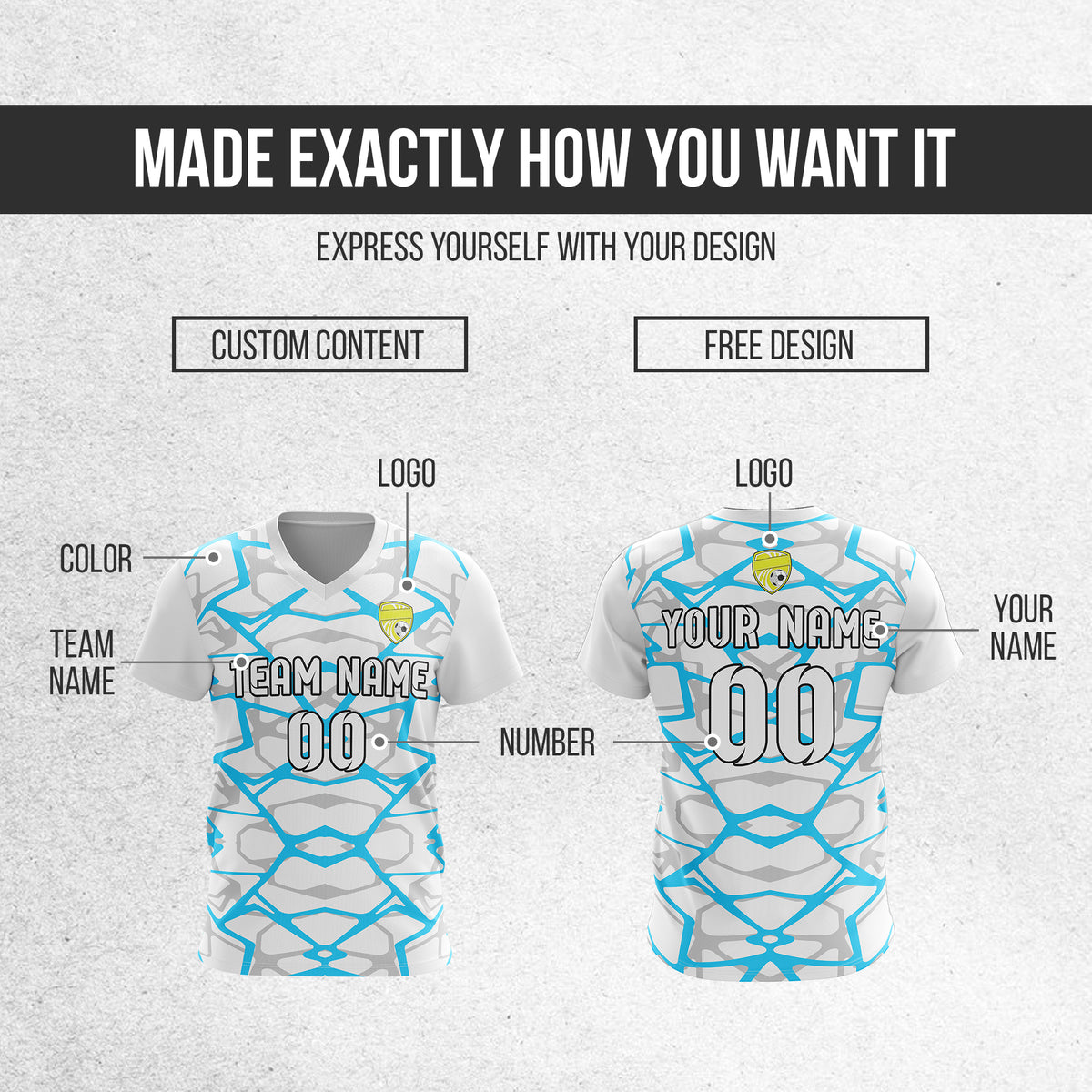 Custom Wild Pulse V-Full Pattern White Soccer sport Tops Jersey