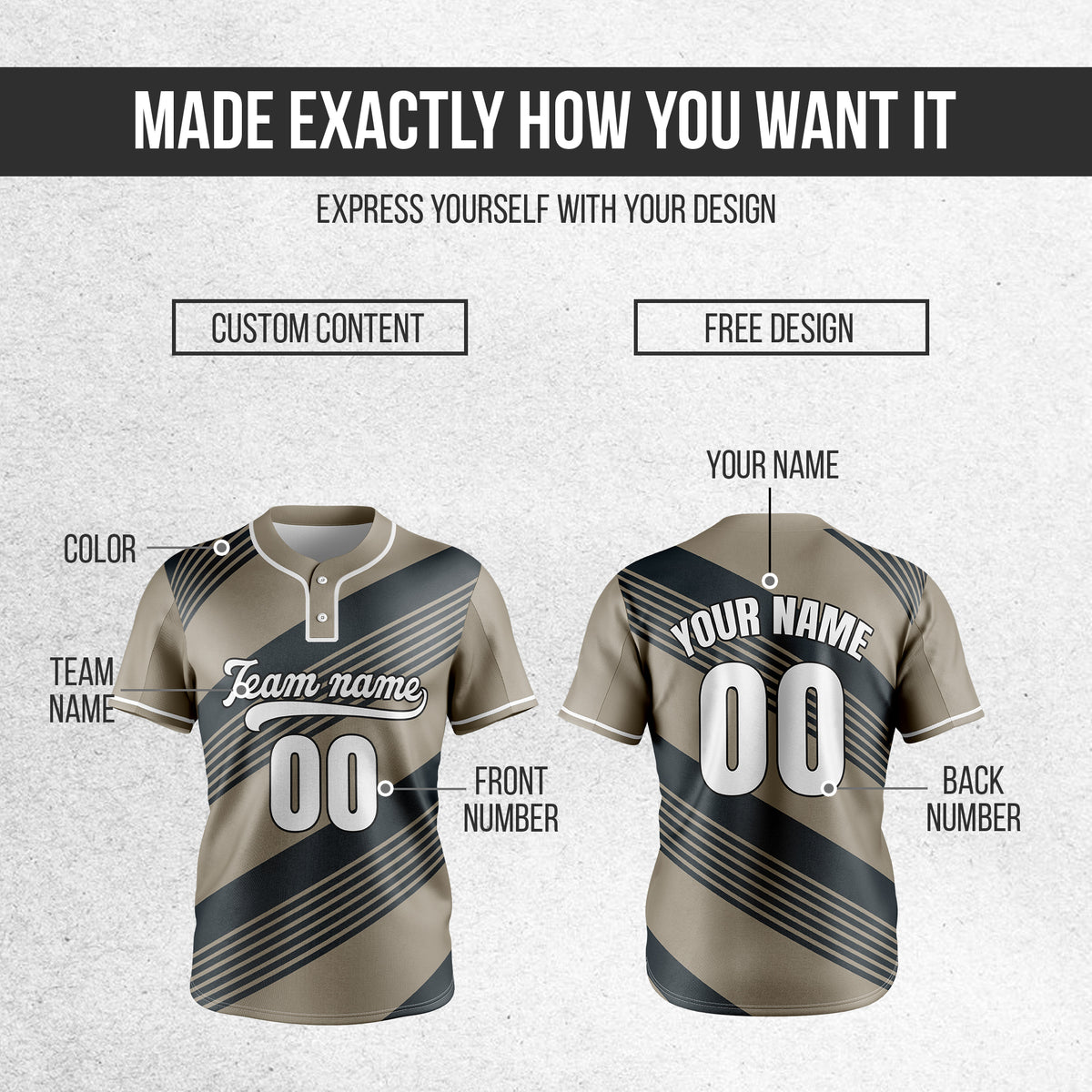 Custom Crossfire Grey Baseball Sports Jersey Personalized Uniform with Name & Number
