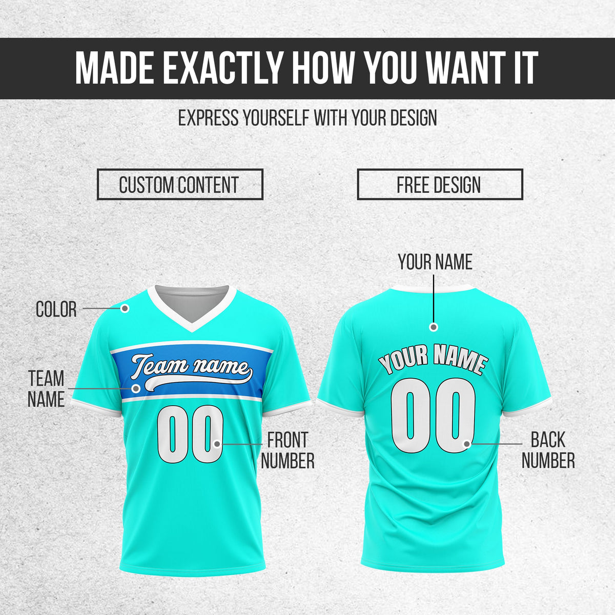 Custom ProEdge Aqua Baseball Sports Jersey Personalized Uniform with Name & Number
